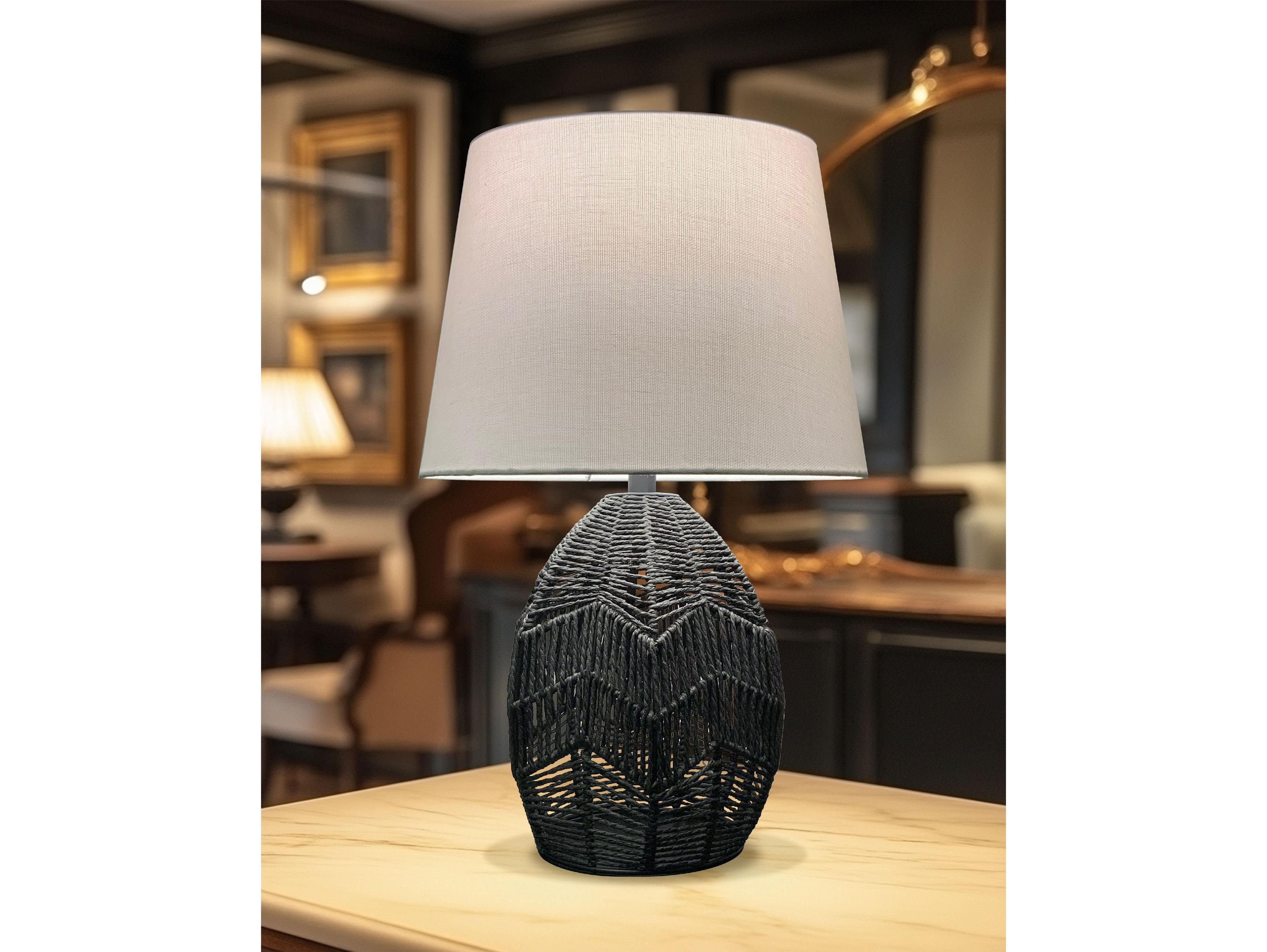 Dainolite Tillie Black Beige Table Lamp