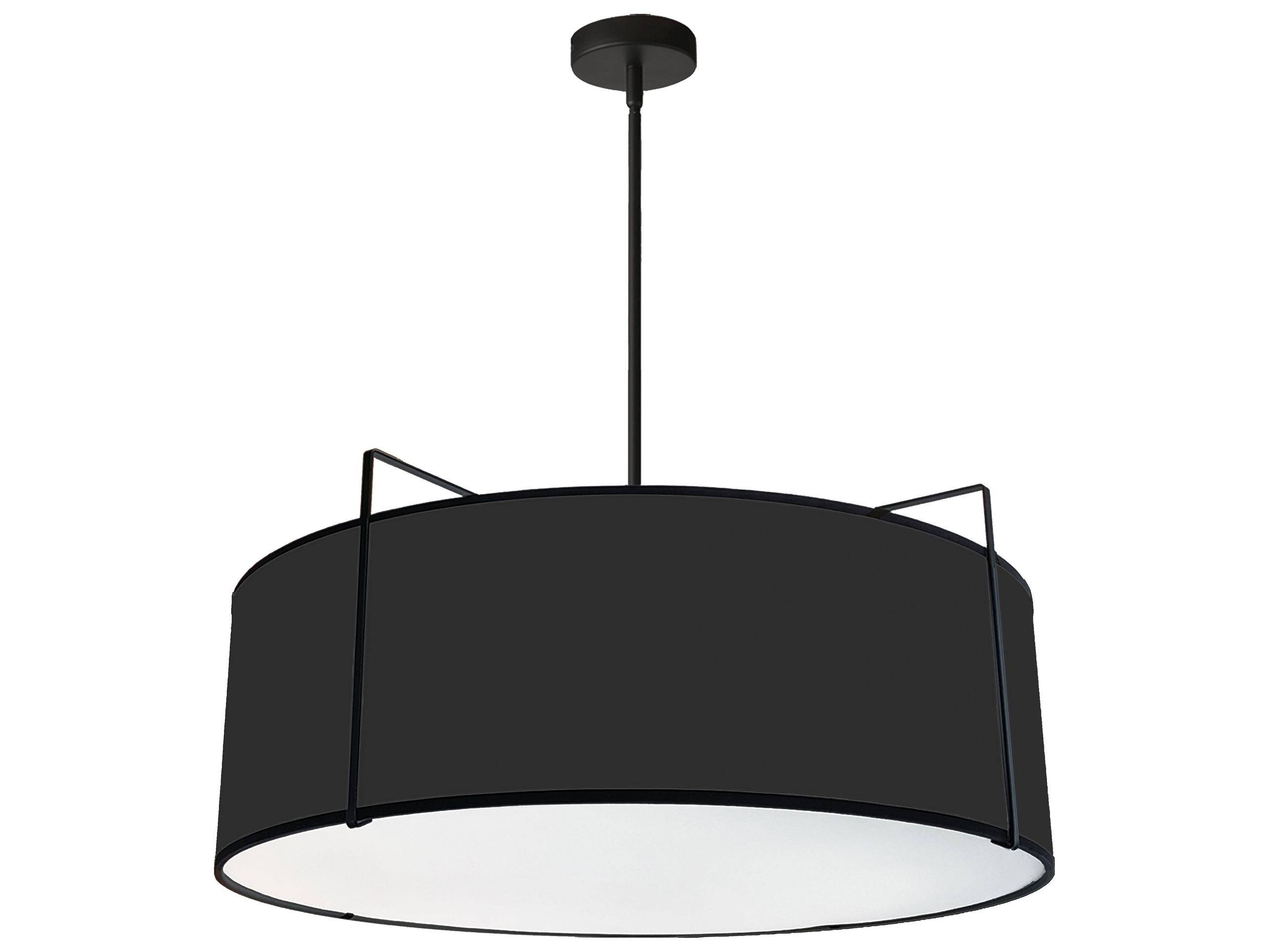 Dainolite Trapezoid 4-Light Black Drum Pendant