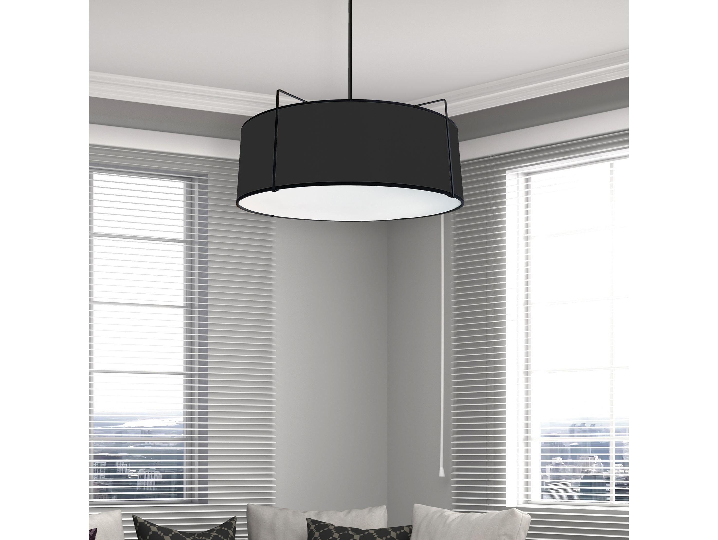 Dainolite Trapezoid 4-Light Black Drum Pendant