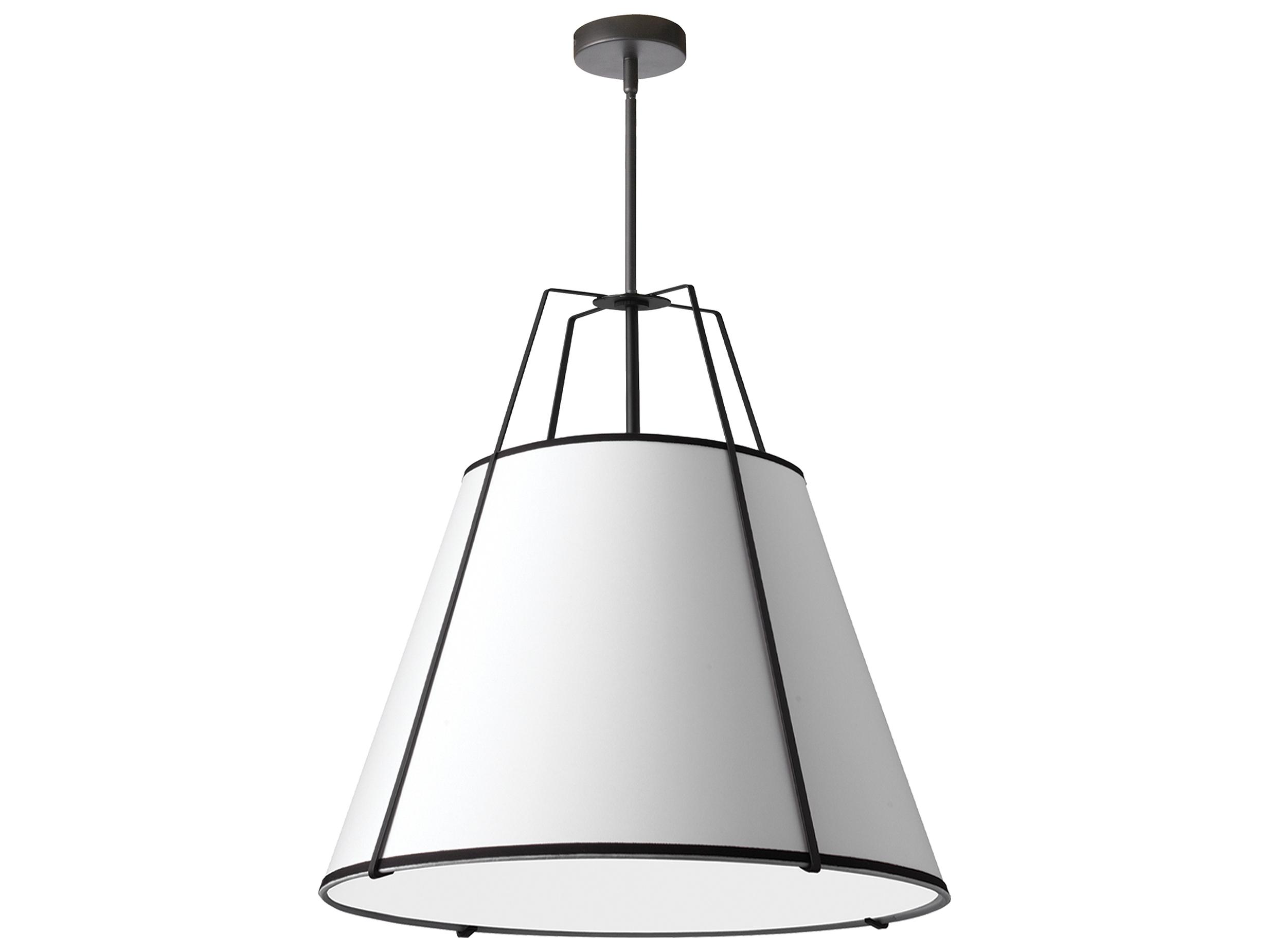 Dainolite Trapezoid 3-Light Black White Drum Pendant