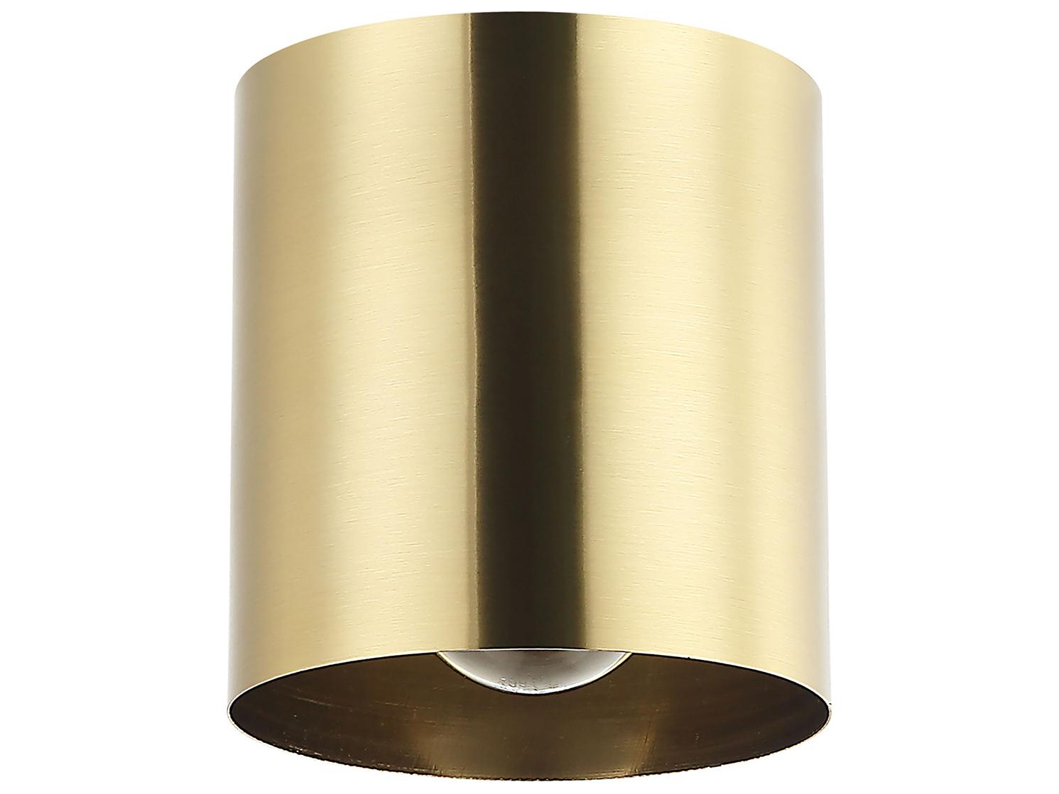 Dainolite Theron 1-Light Aged Brass Cylinder Flush Mount