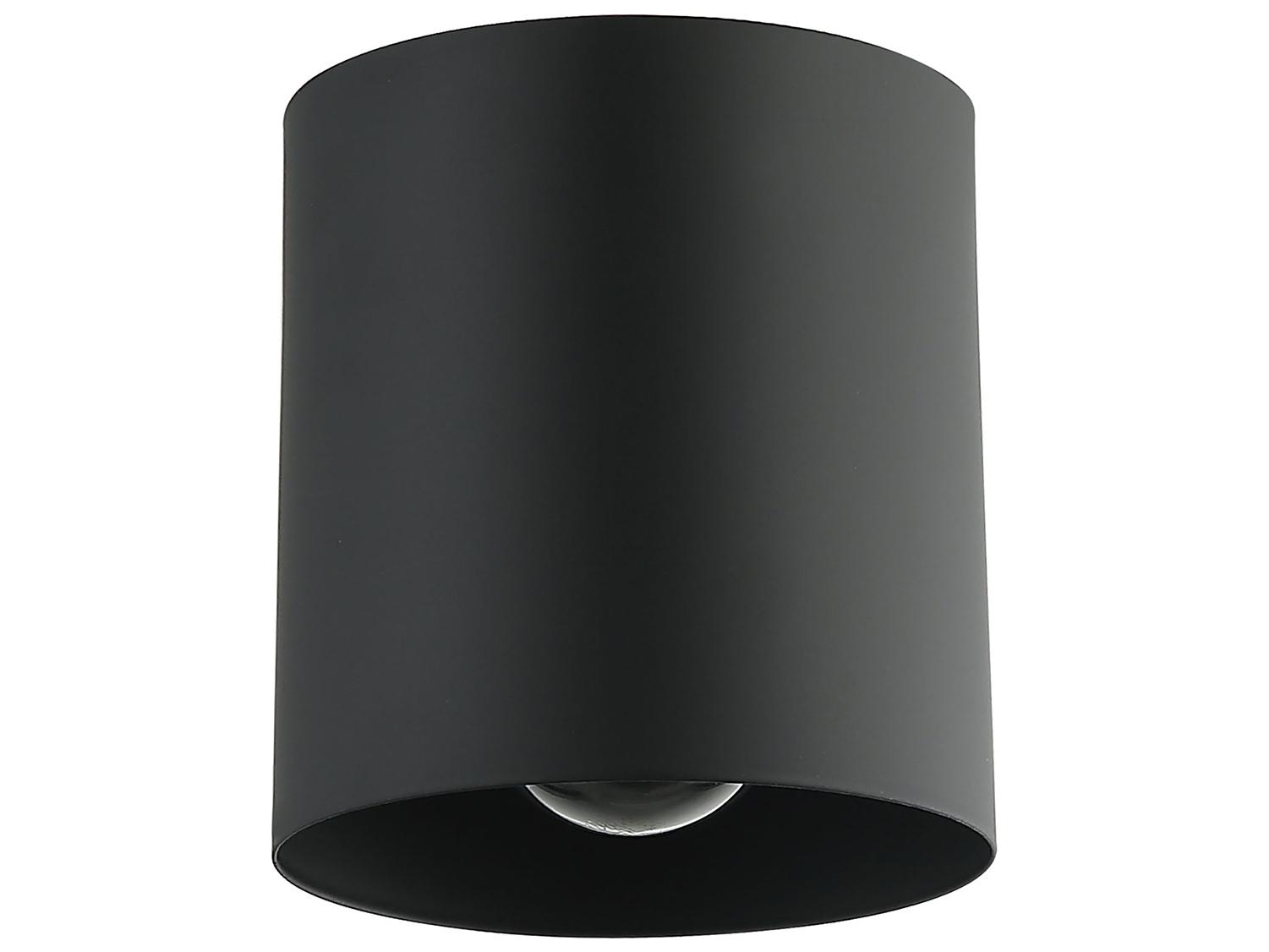Dainolite Theron 1-Light Matte Black Cylinder Flush Mount