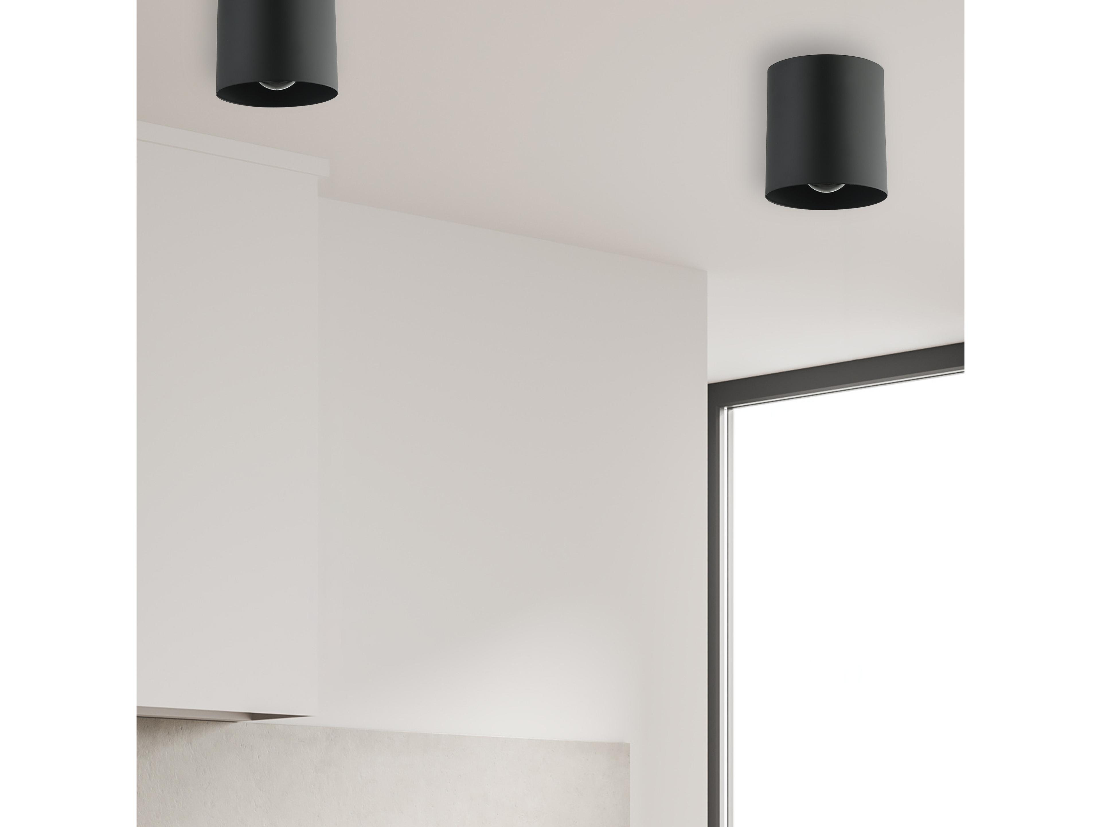 Dainolite Theron 1-Light Matte Black Cylinder Flush Mount