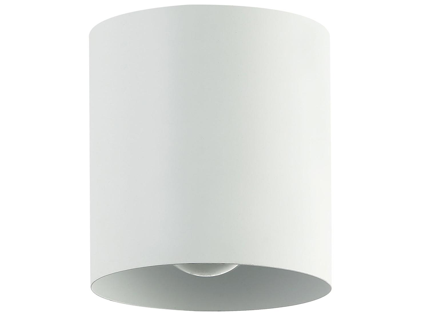 Dainolite Theron 1-Light Matte White Cylinder Flush Mount