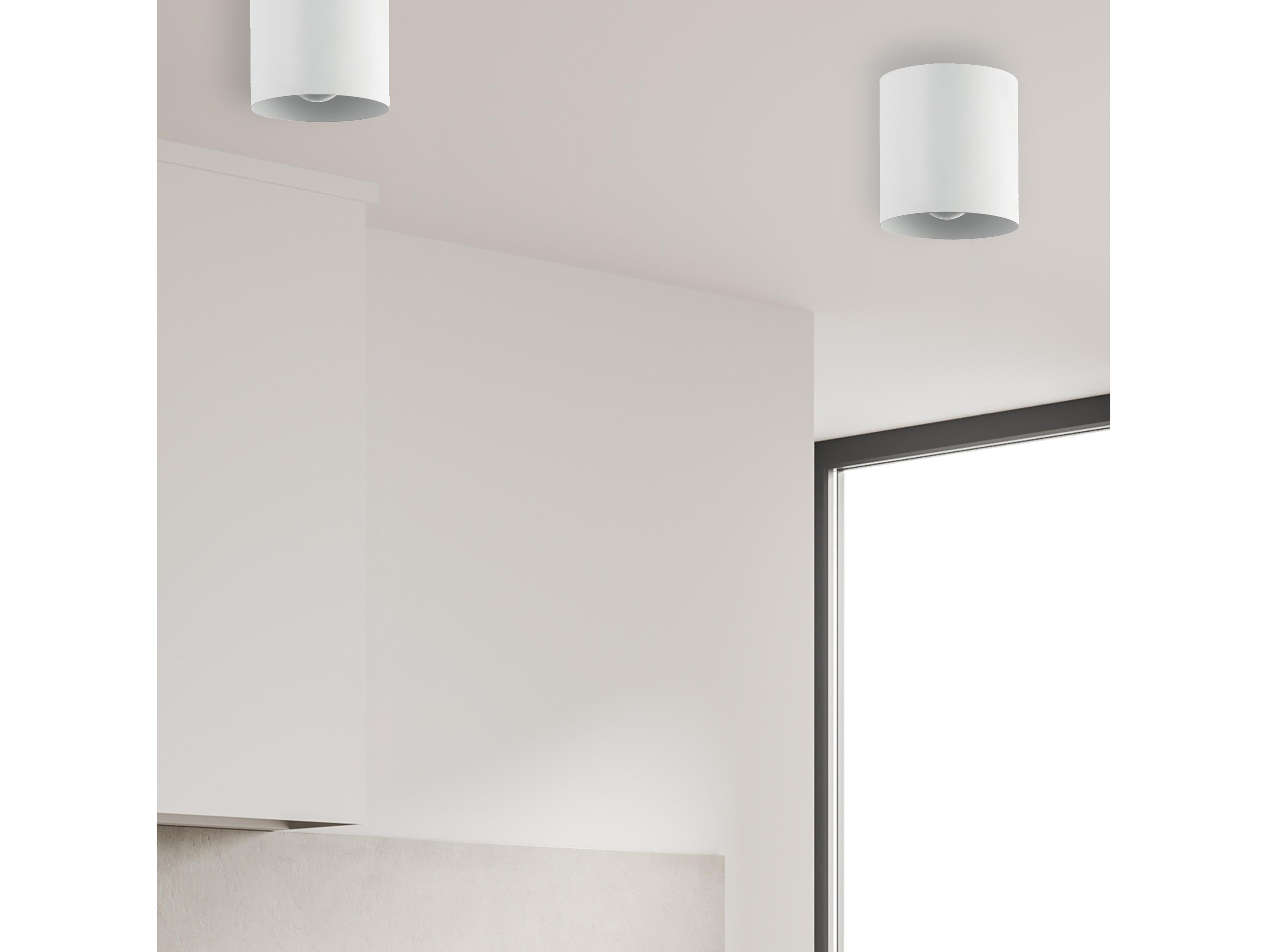 Dainolite Theron 1-Light Matte White Cylinder Flush Mount
