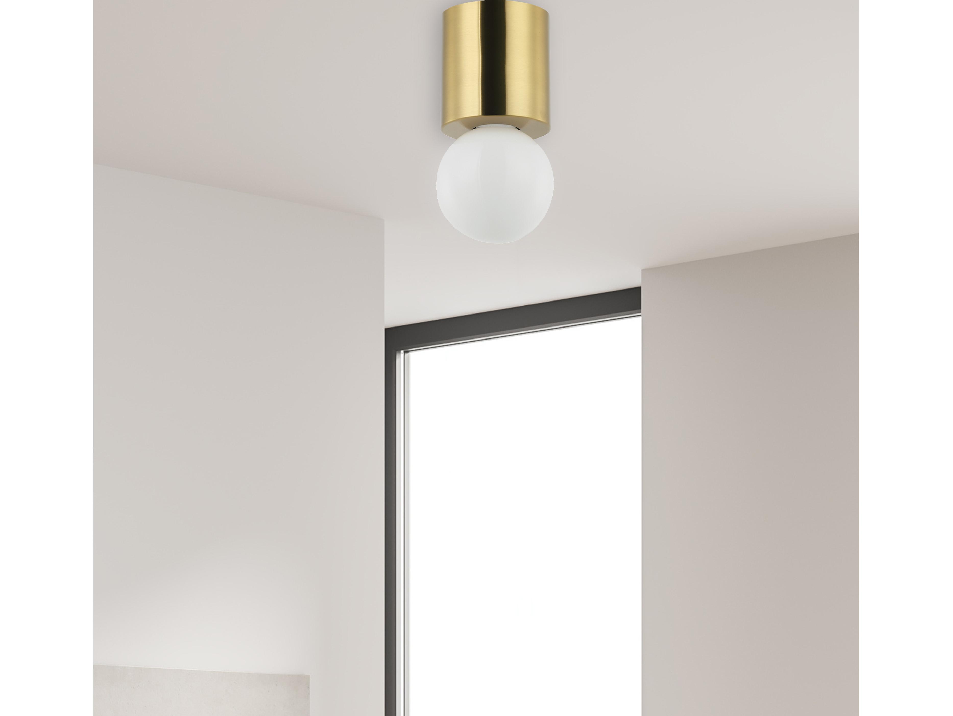 Dainolite Theron 1-Light Aged Brass Globe Flush Mount