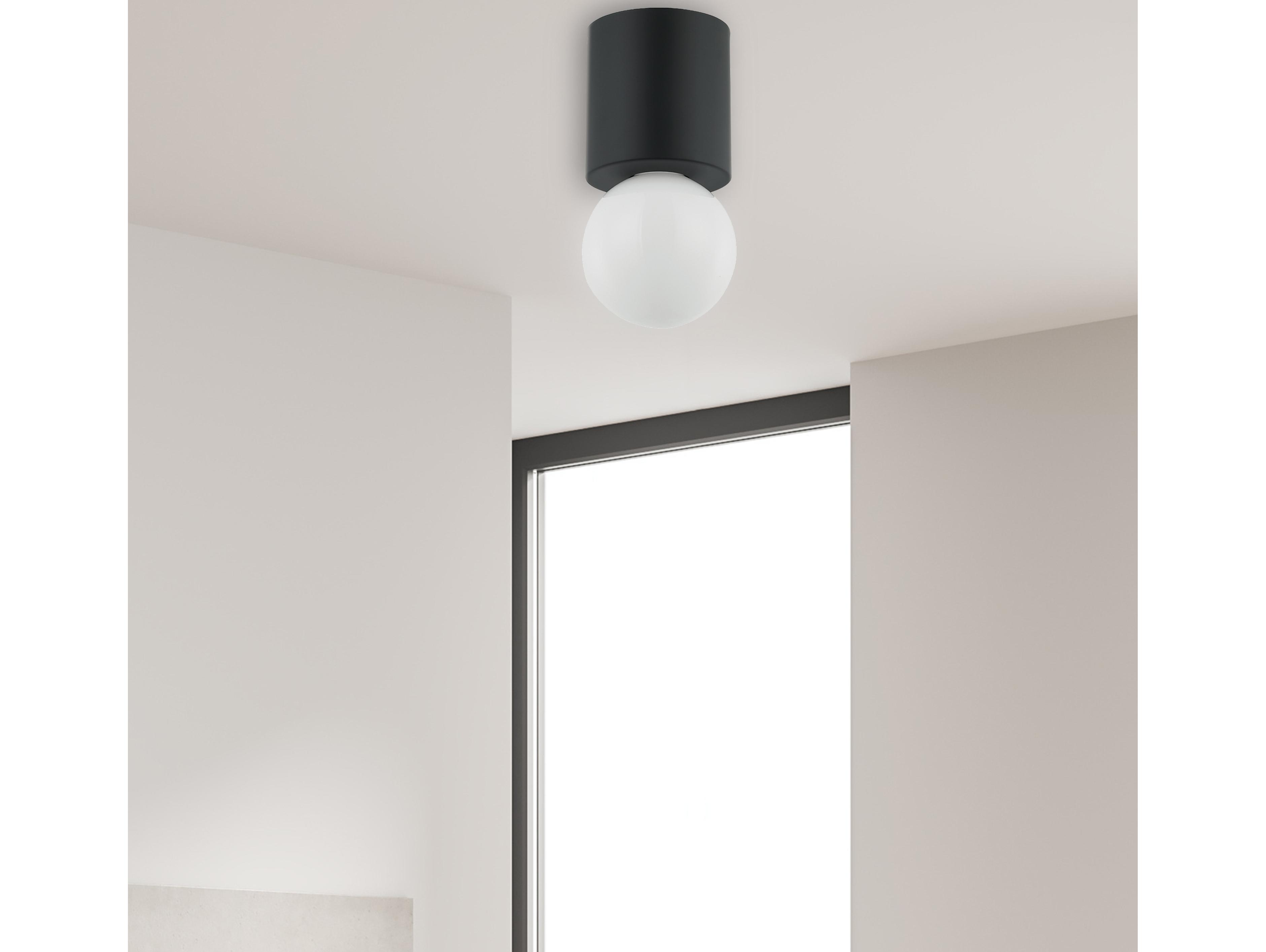 Dainolite Theron 1-Light Matte Black Globe Flush Mount