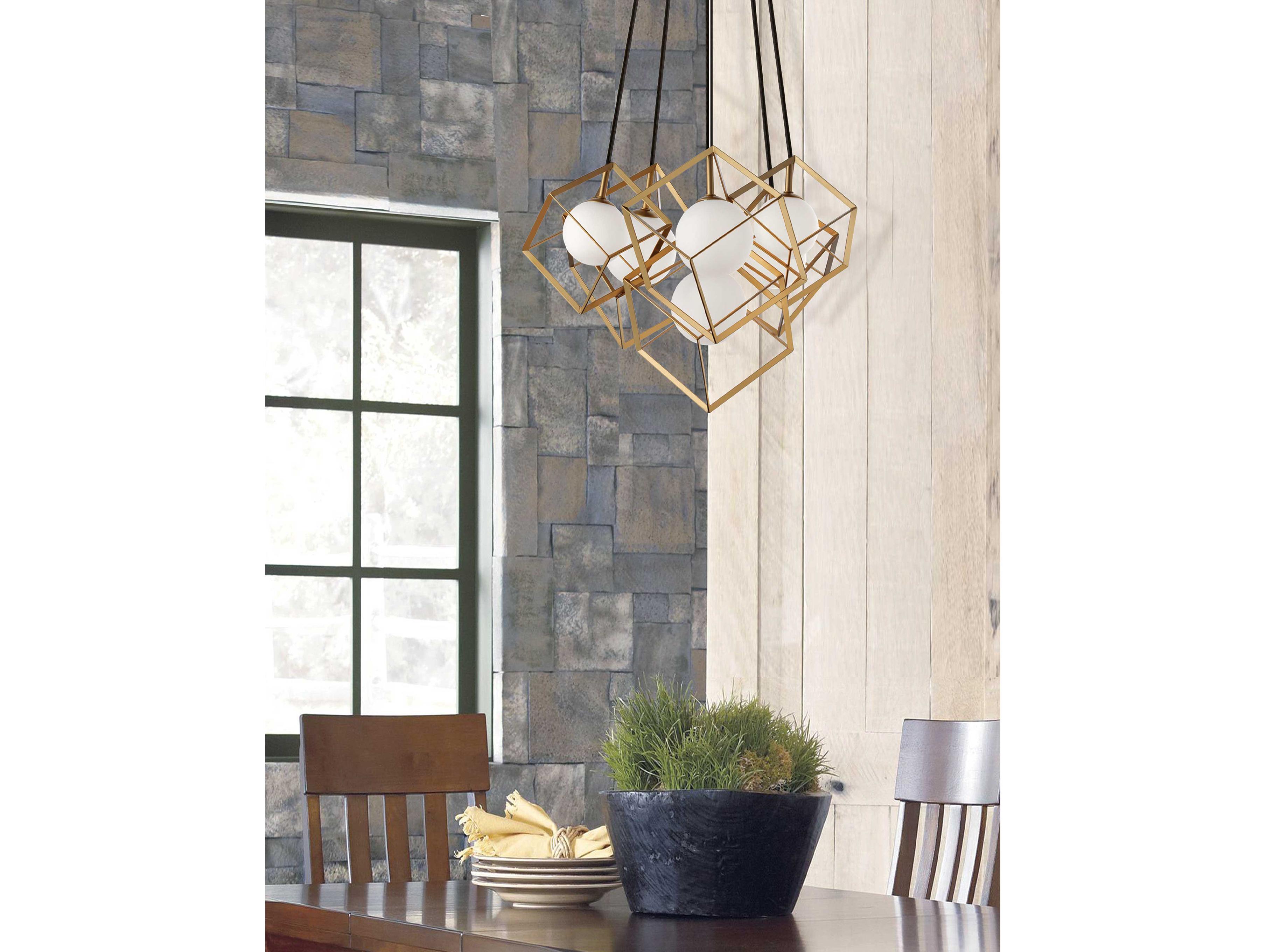 Dainolite Thomson 6-Light Gold Geometric Pendant