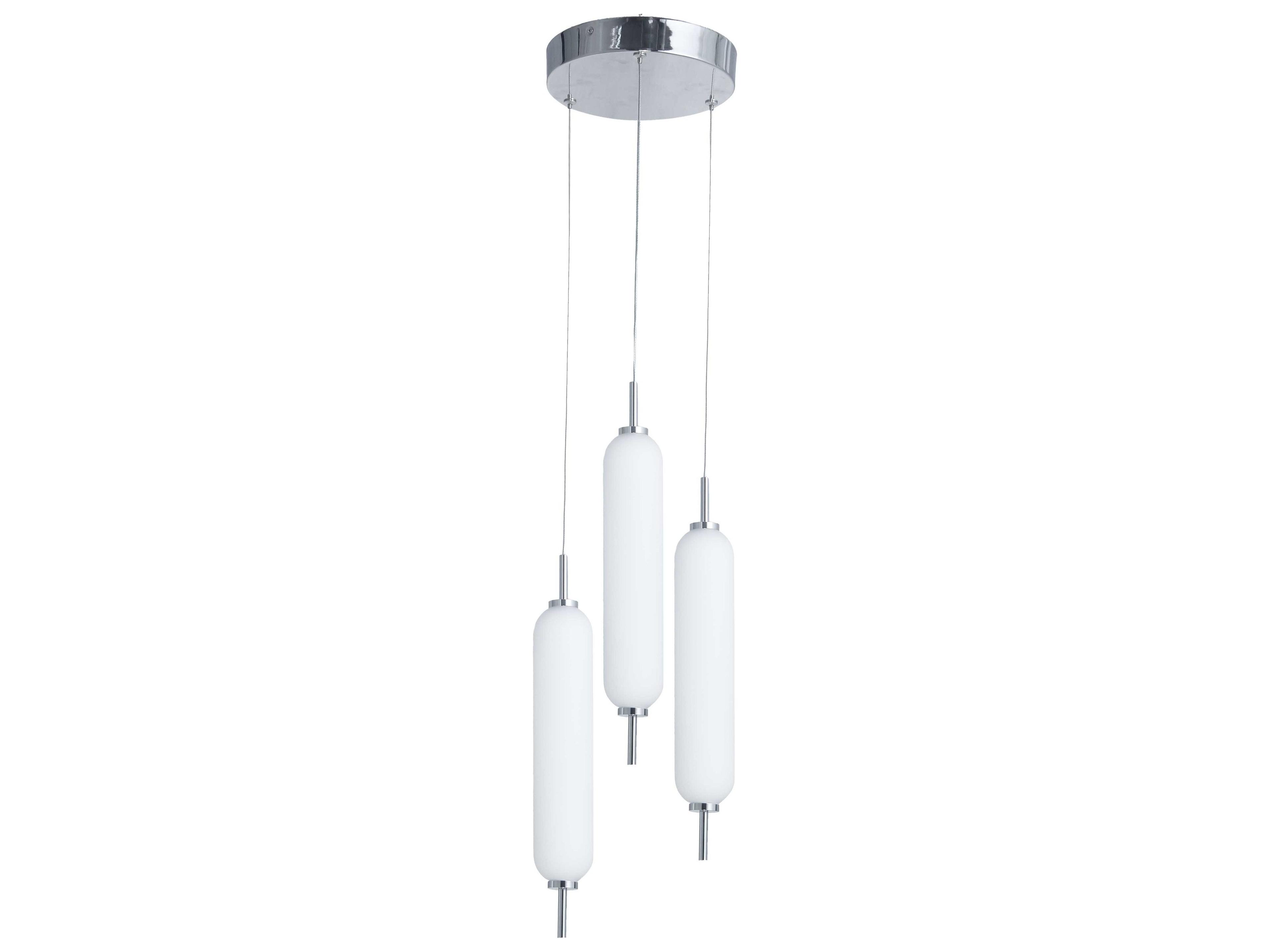 Dainolite Typha 3-Light Polished Chrome Cylinder Mini Pendant