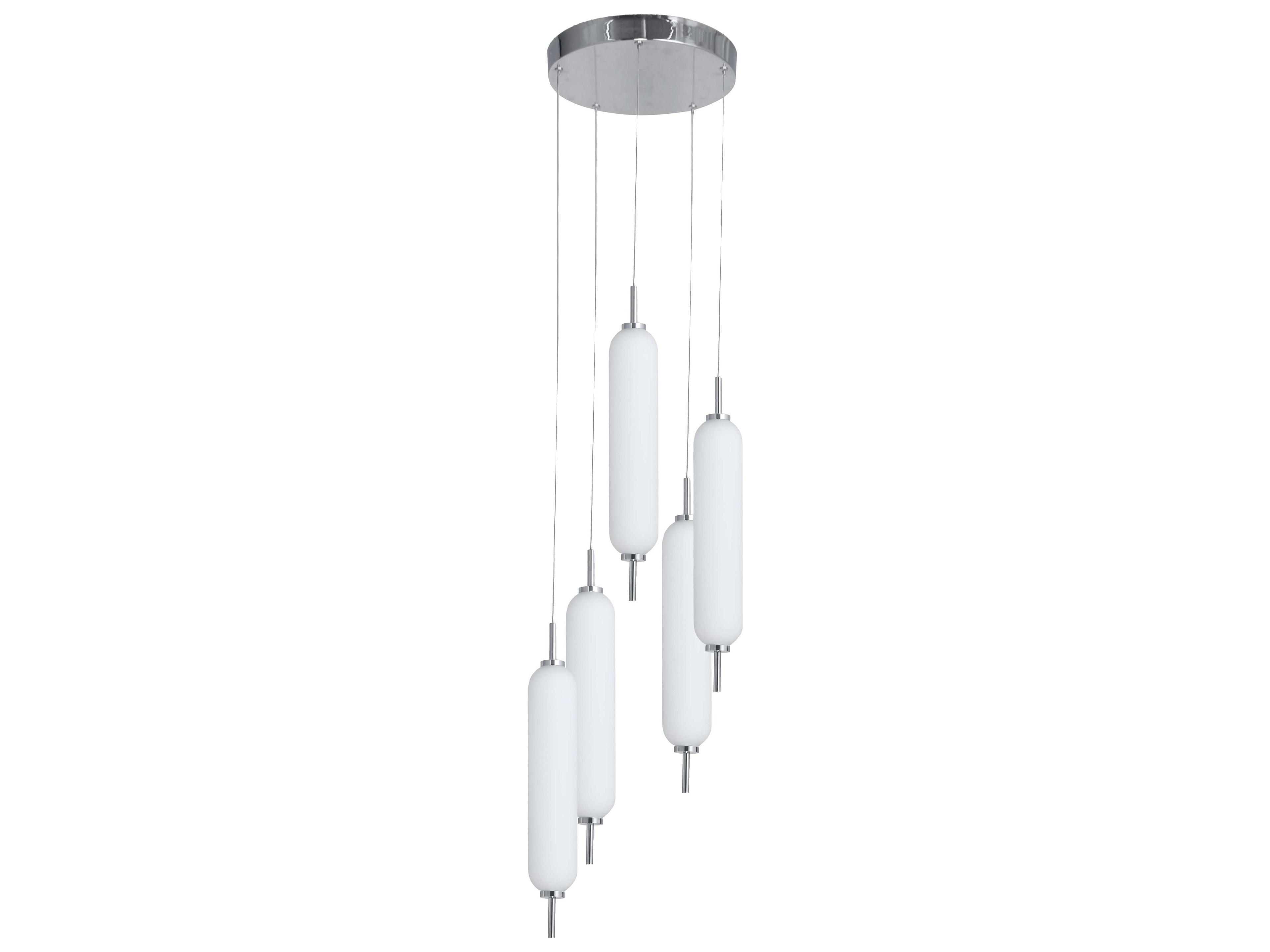 Dainolite Typha 5-Light Polished Chrome Cylinder Mini Pendant