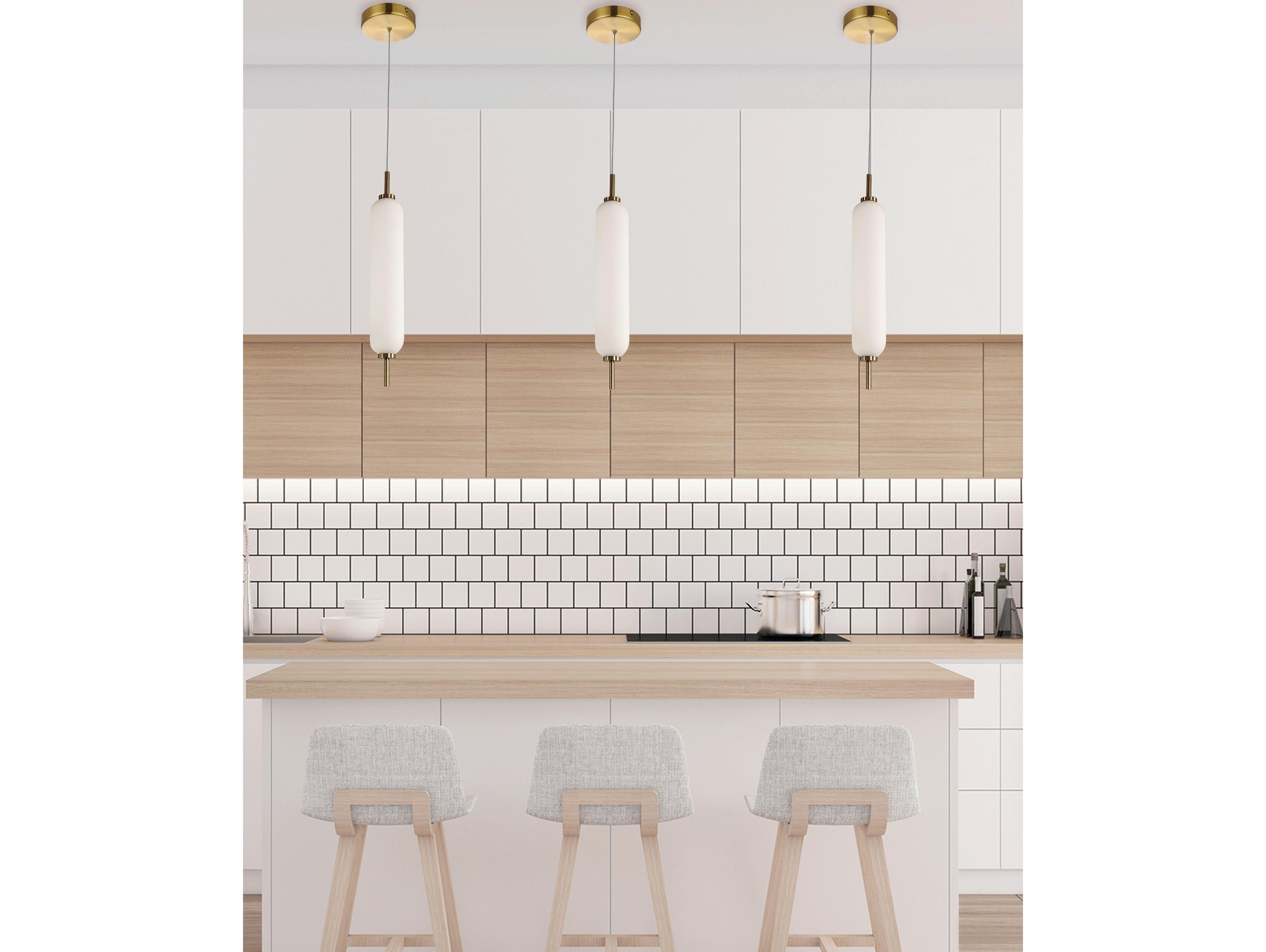 Dainolite Typha 1-Light Aged Brass Cylinder Mini Pendant