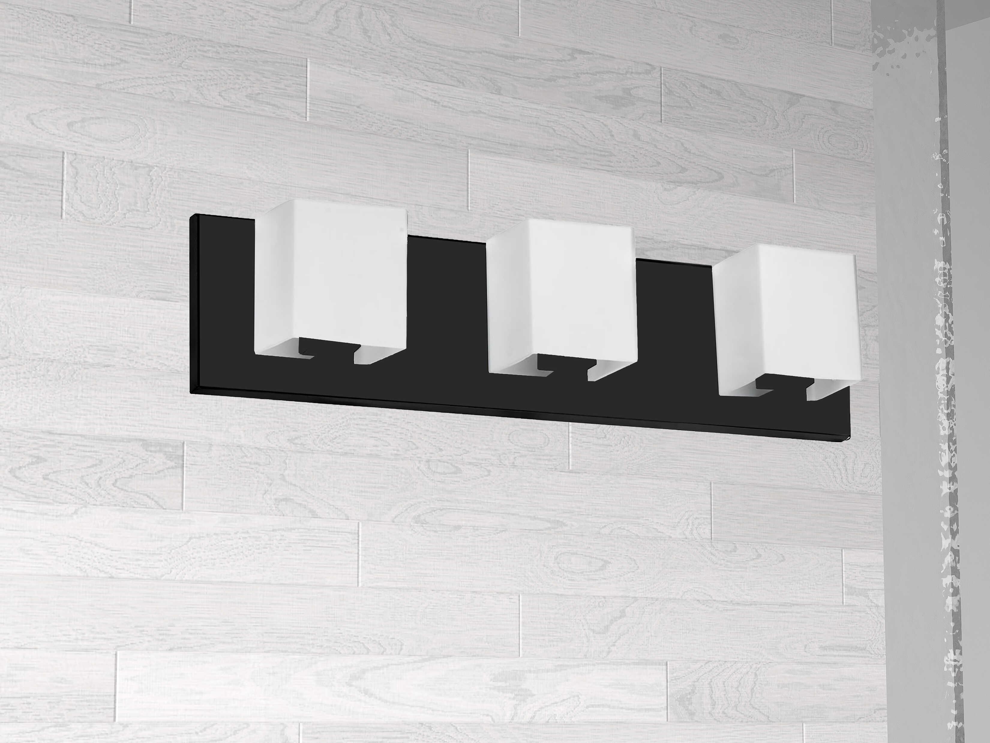 Dainolite Verona 3-Light Matte Black Vanity Light