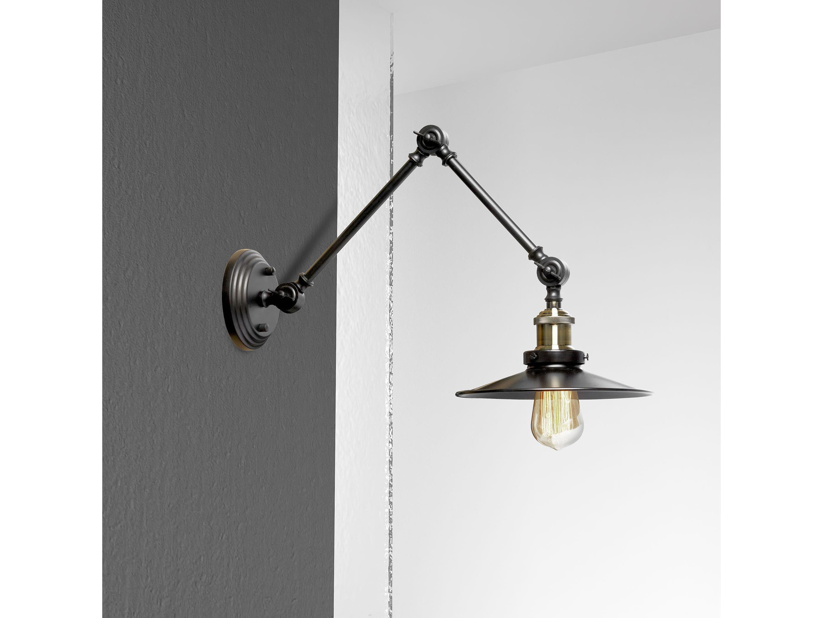 Dainolite Vintage 1-Light Black Bronze Swing Wall Sconce