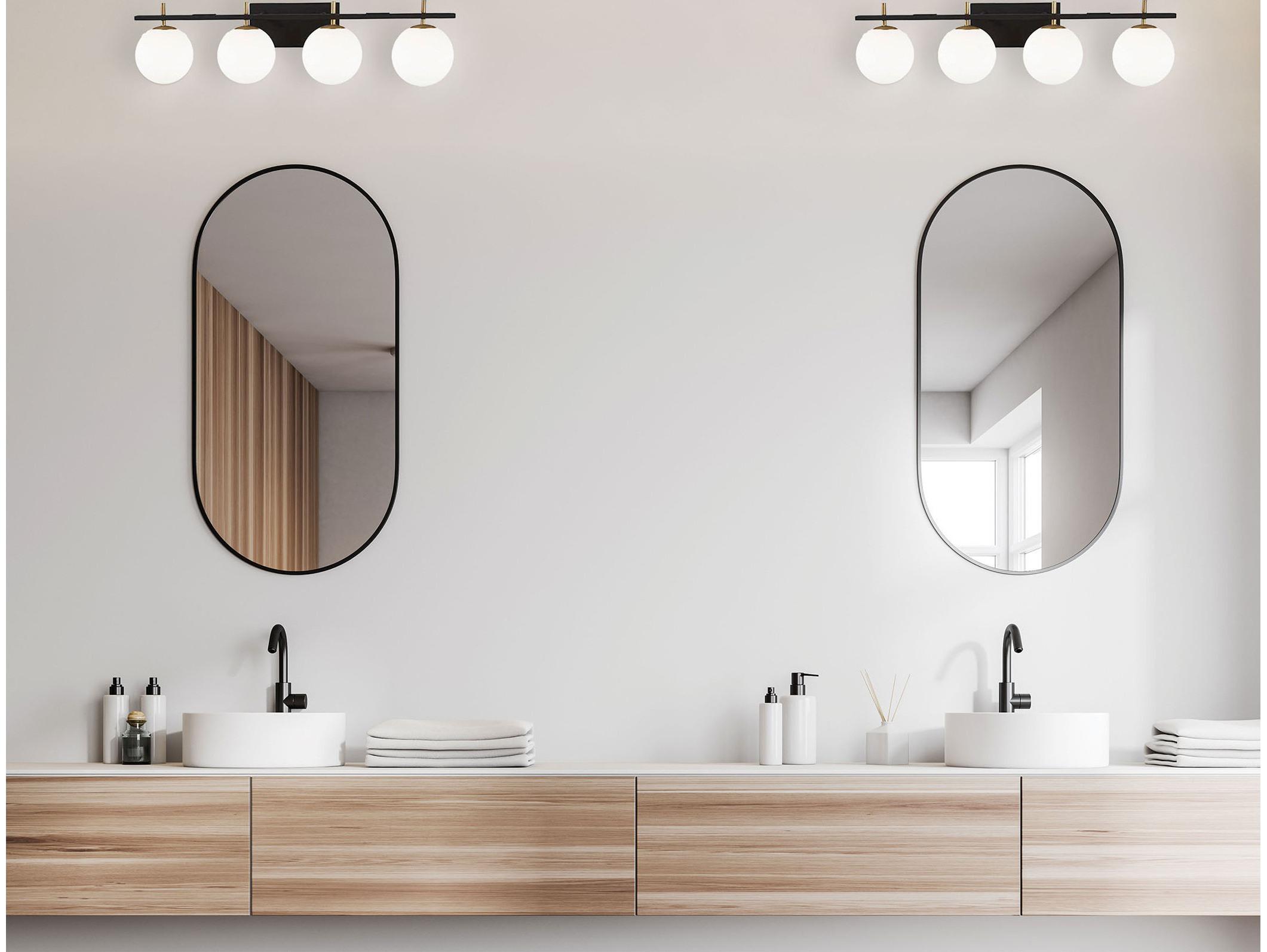 Dainolite Vivaldi 4-Light Matte Black Aged Brass Vanity Light