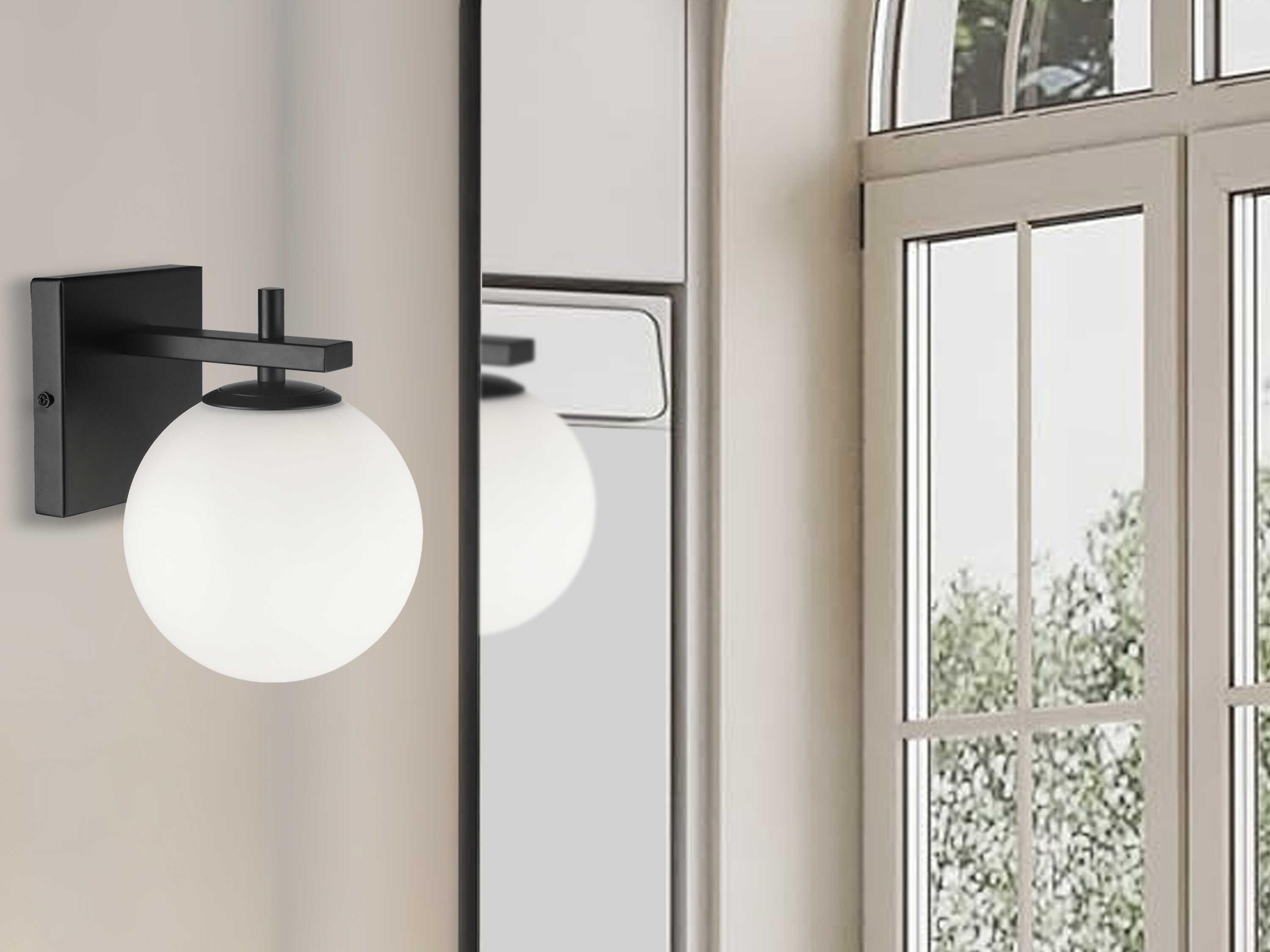 Dainolite Vivaldi 1-Light Matte Black Wall Sconce