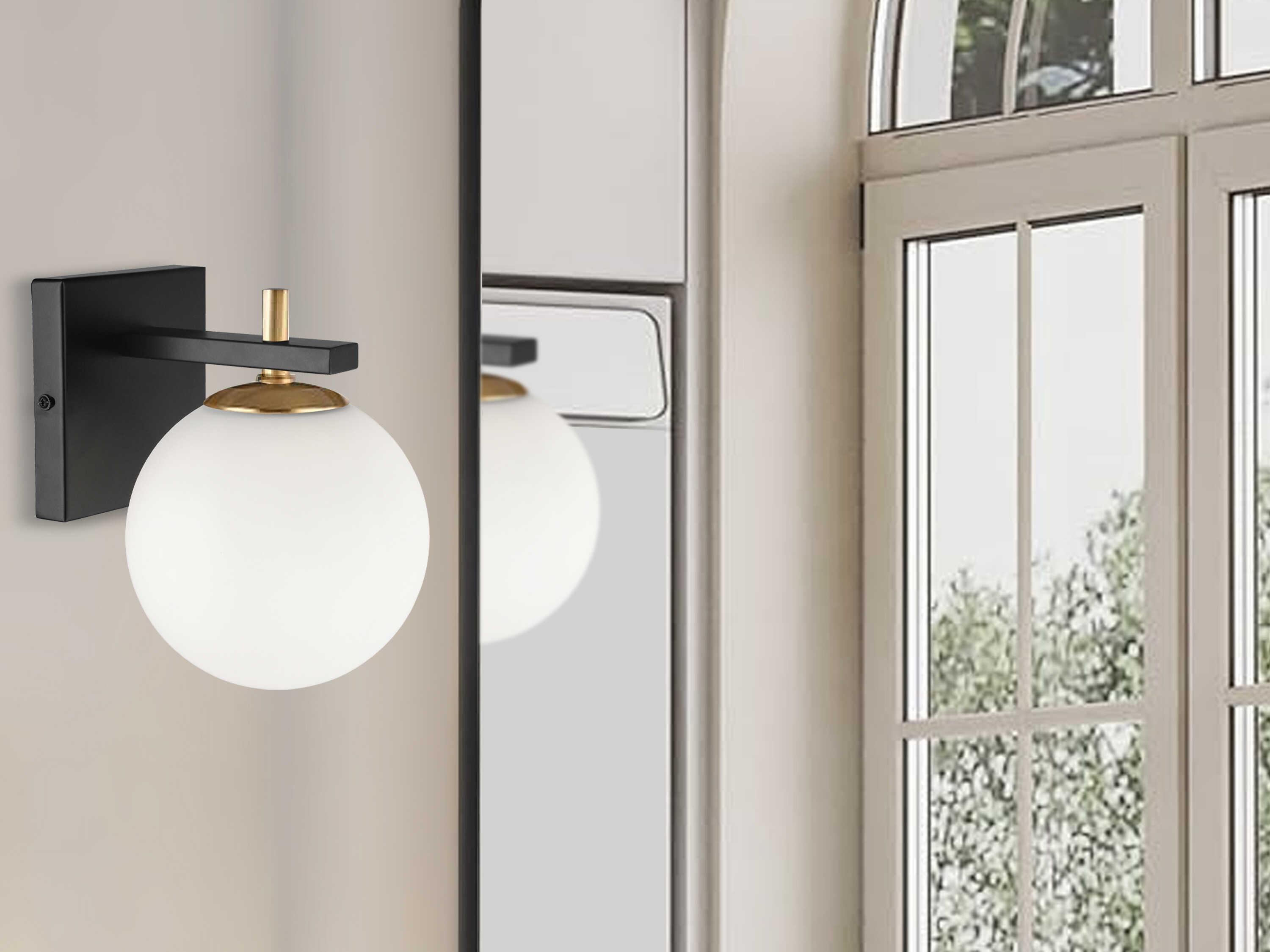 Dainolite Vivaldi 1-Light Matte Black Aged Brass Wall Sconce