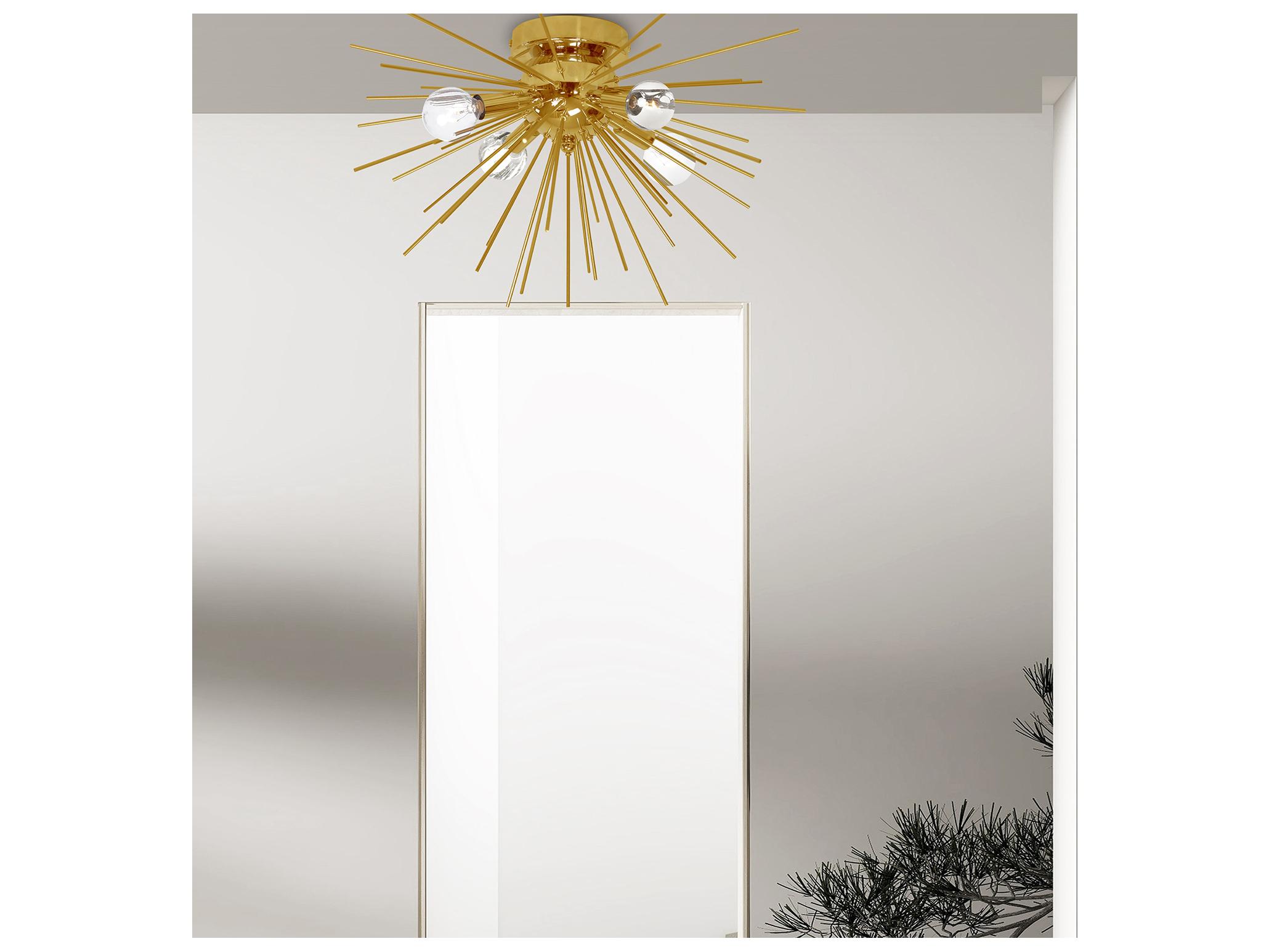 Dainolite Vega 4-Light Aged Brass Vintage Bronze Sputnik Flush Mount