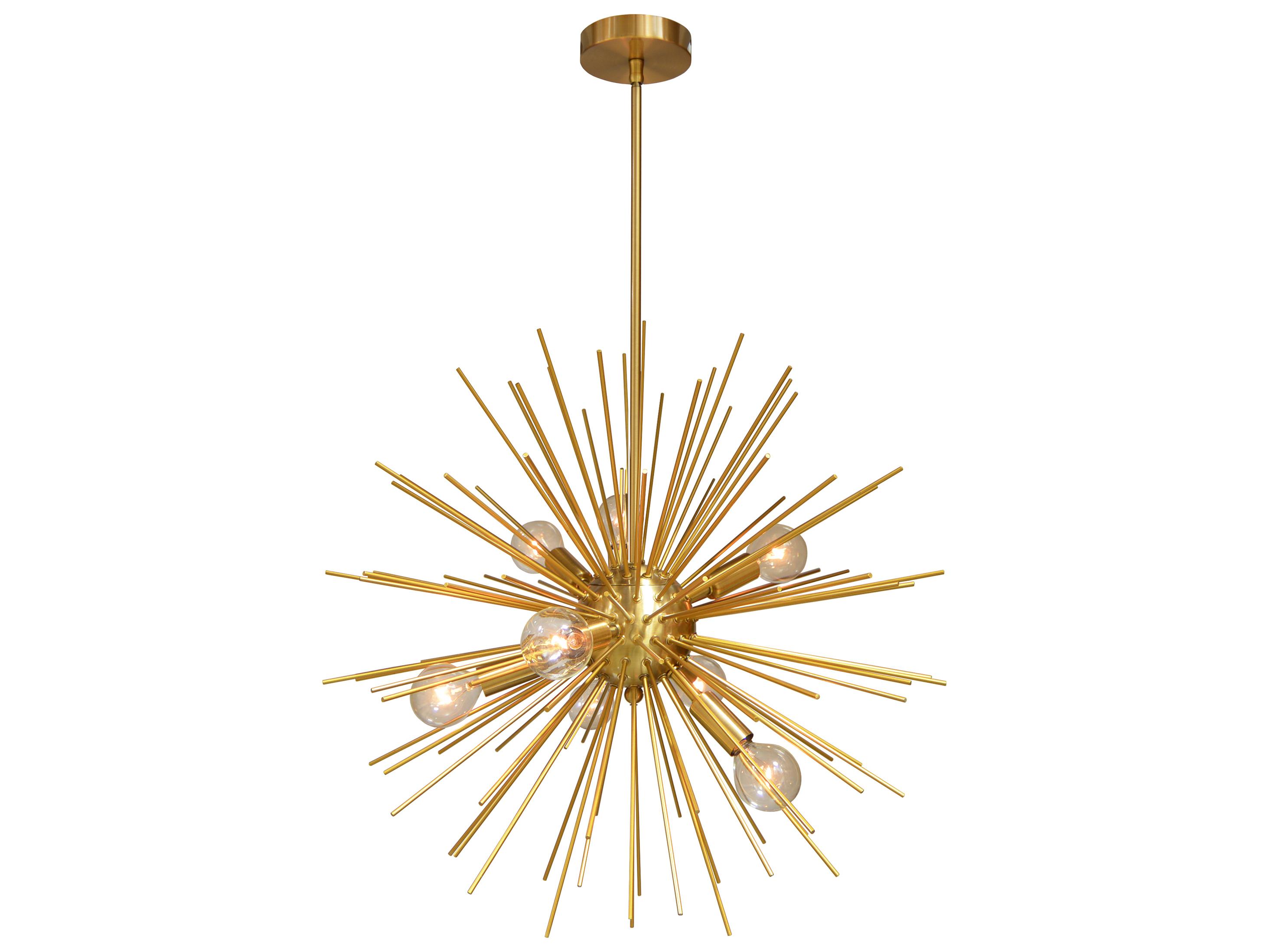 Dainolite Vega 8-Light Aged Brass Vintage Bronze Sputnik Pendant