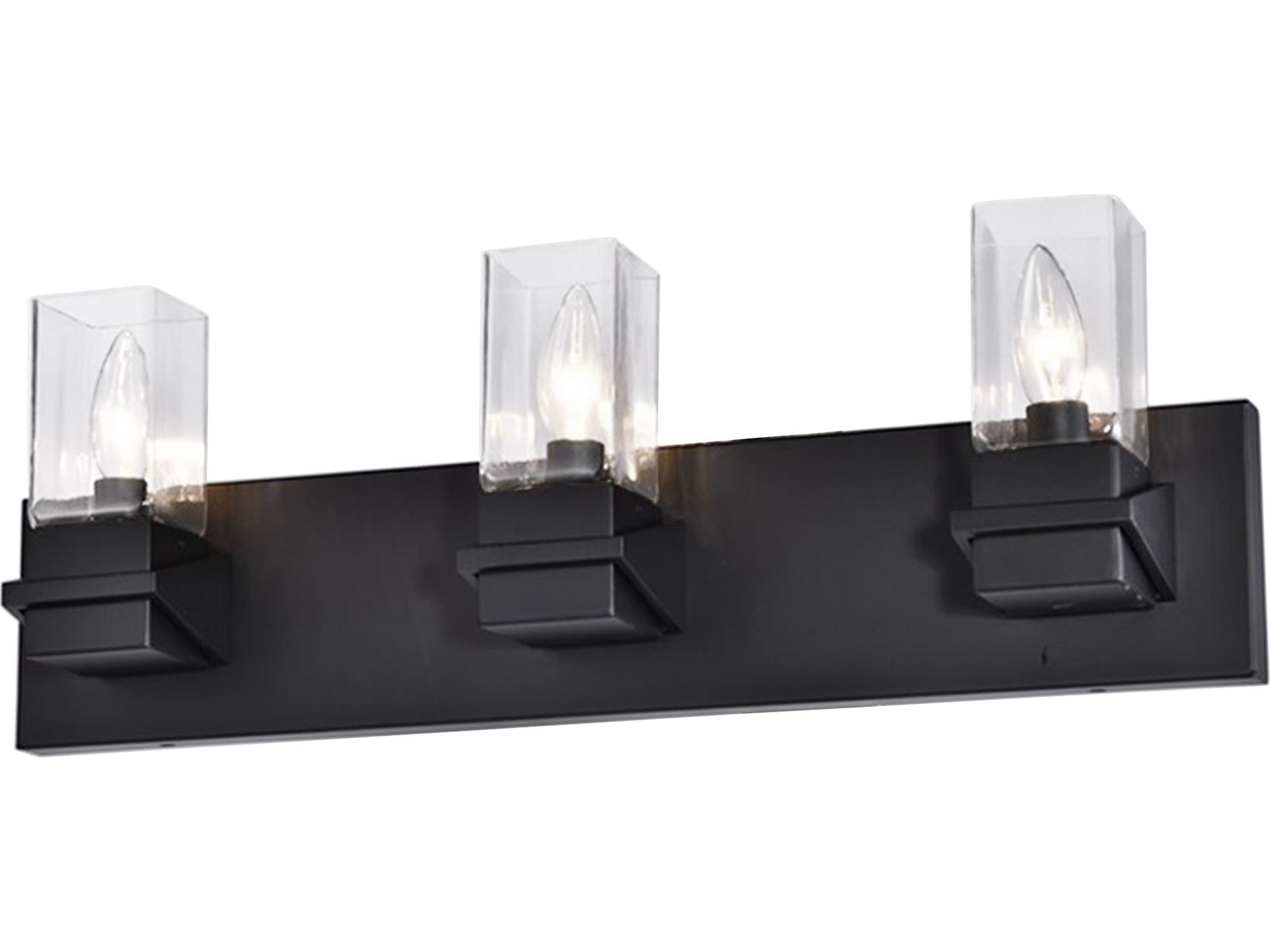 Dainolite Veronica 3-Light Matte Black Vanity Light