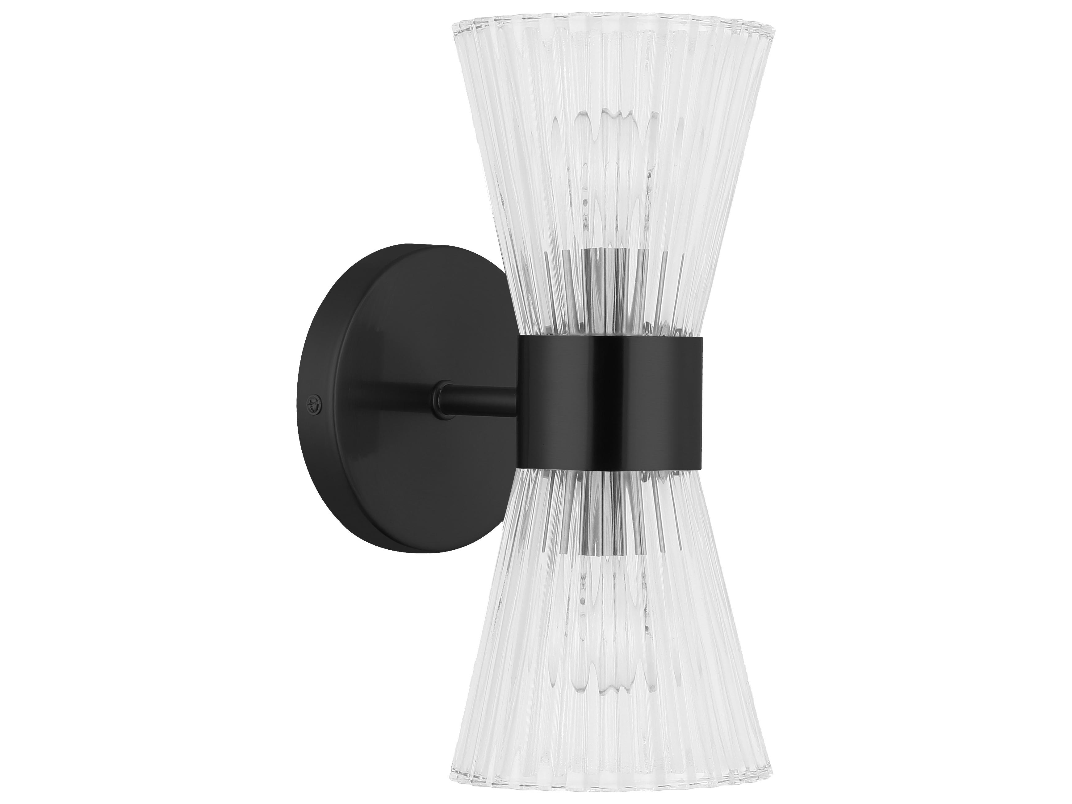 Dainolite Vienna 2-Light Matte Black Wall Sconce