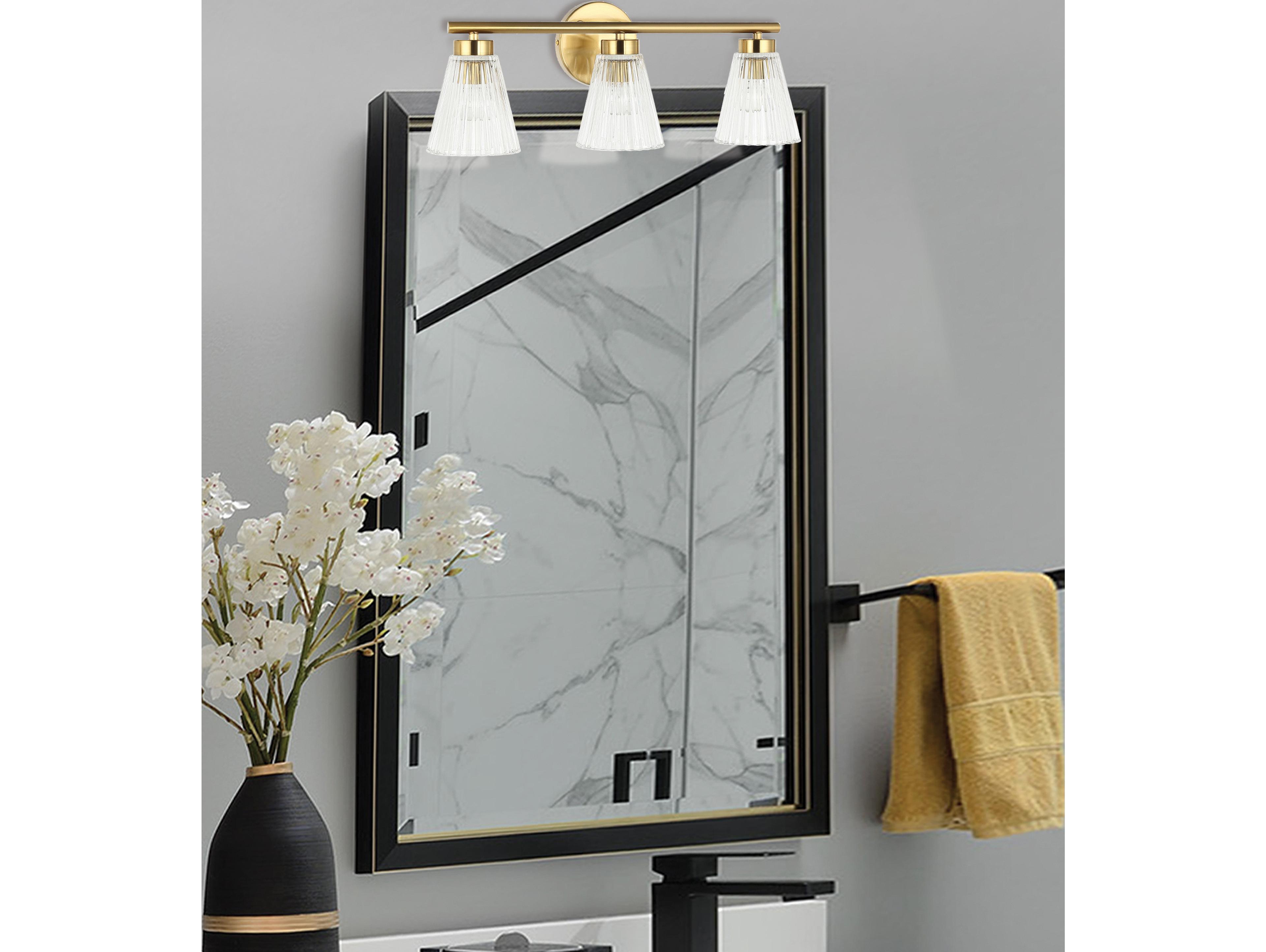 Dainolite Vienna 3-Light Aged Brass Vanity Light