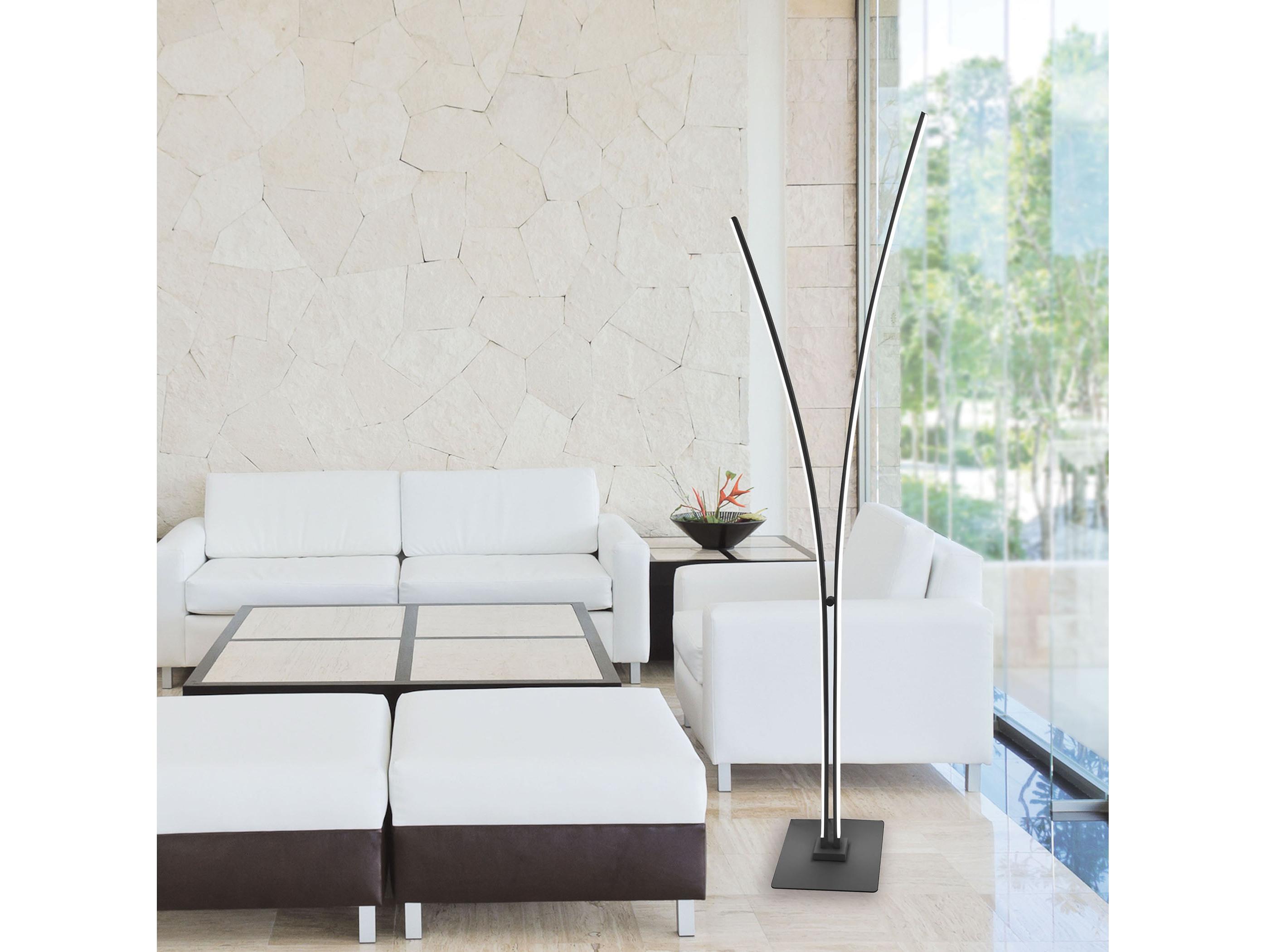 Dainolite Vincent Matte Black White Floor Lamp