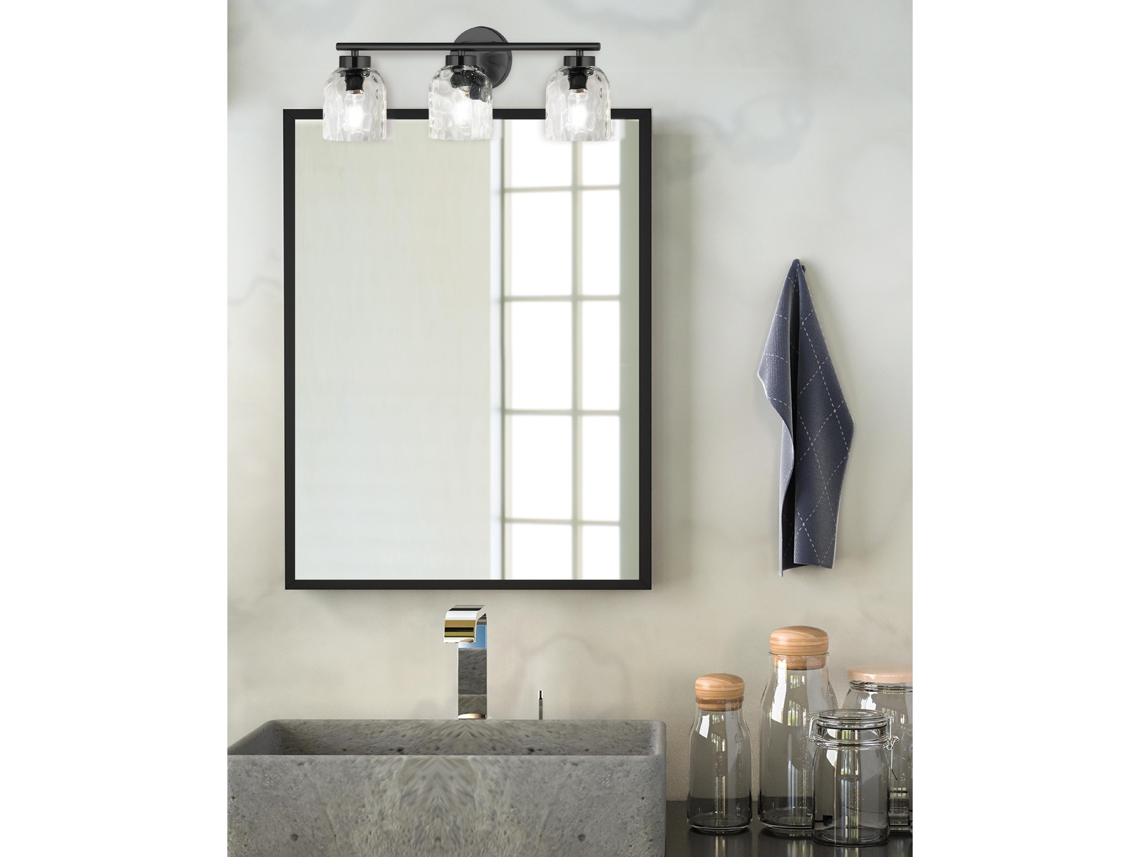 Dainolite Vallora 3-Light Matte Black Vanity Light