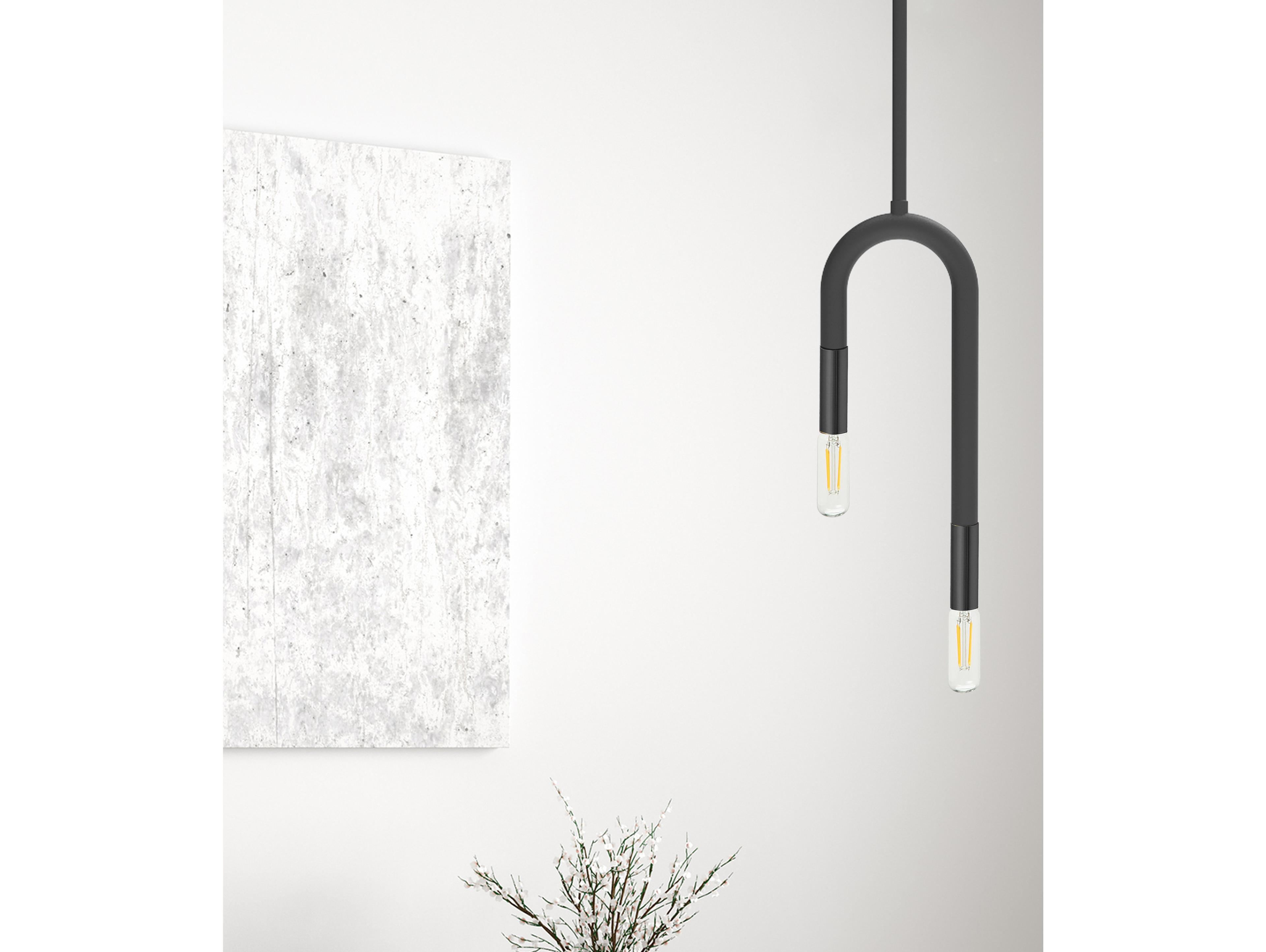 Dainolite Wand 2-Light Matte Black Linear Mini Pendant