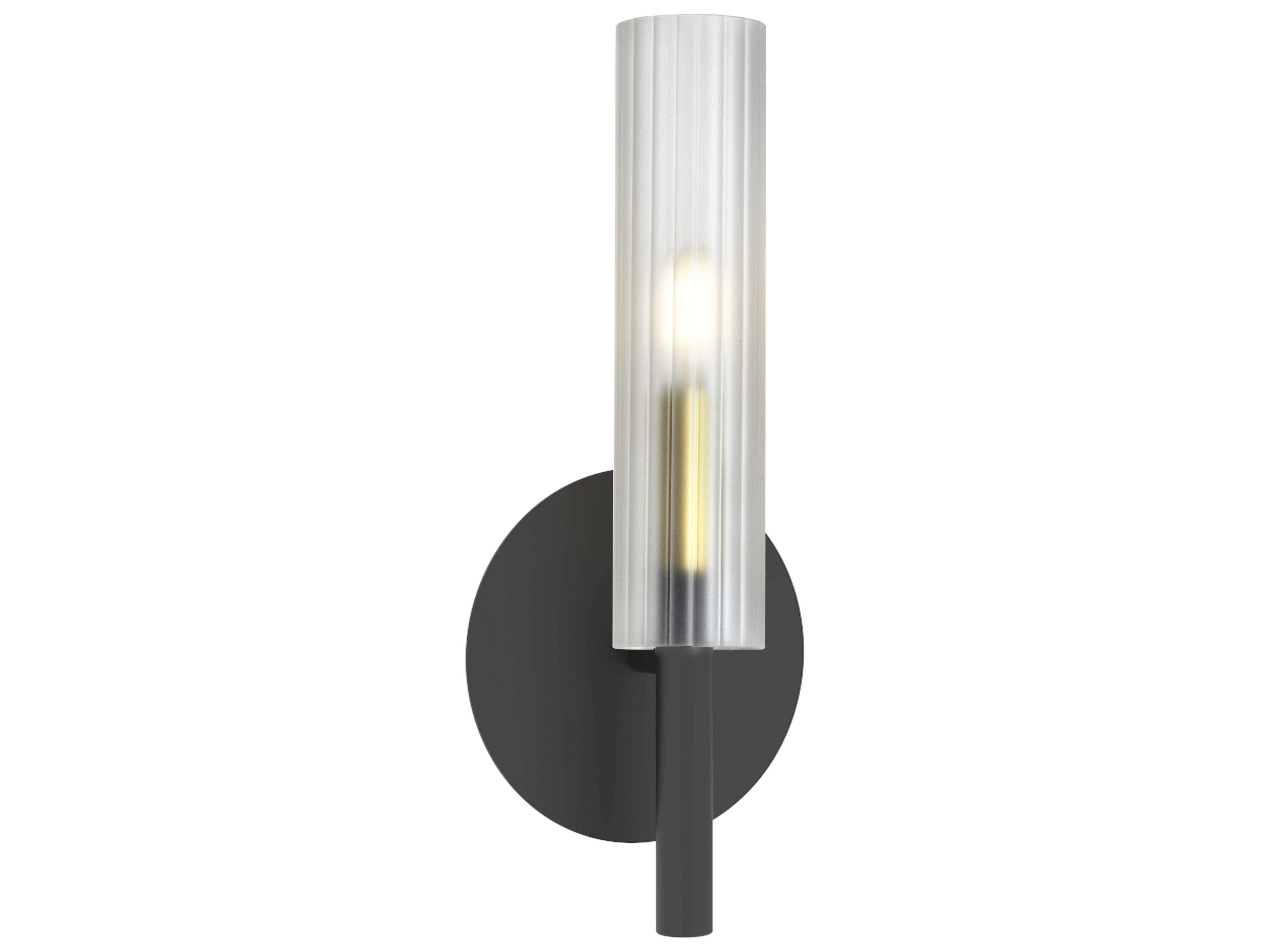 Dainolite Wand 1-Light Matte Black Aged Brass Wall Sconce