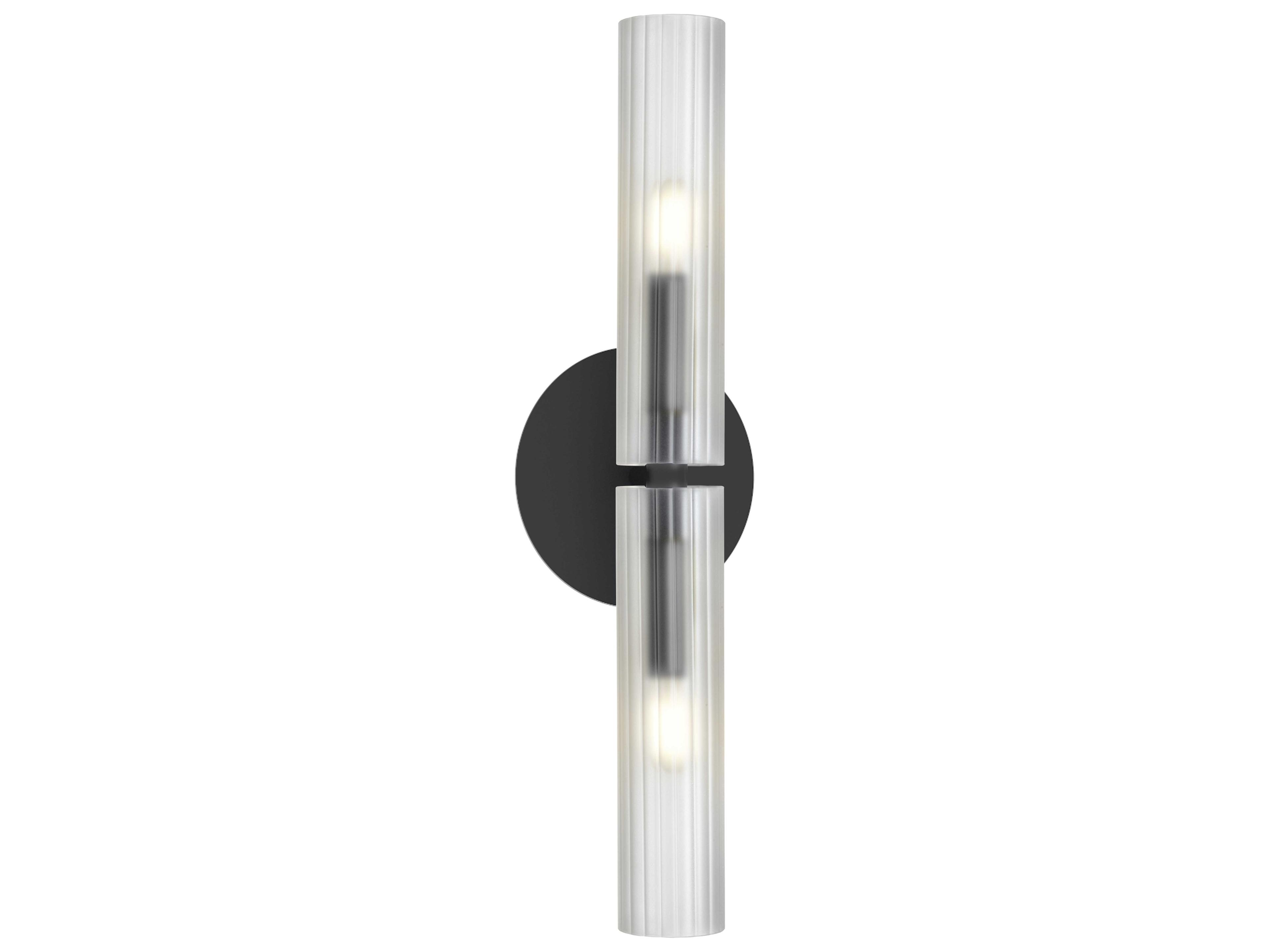 Dainolite Wand 2-Light Matte Black Wall Sconce