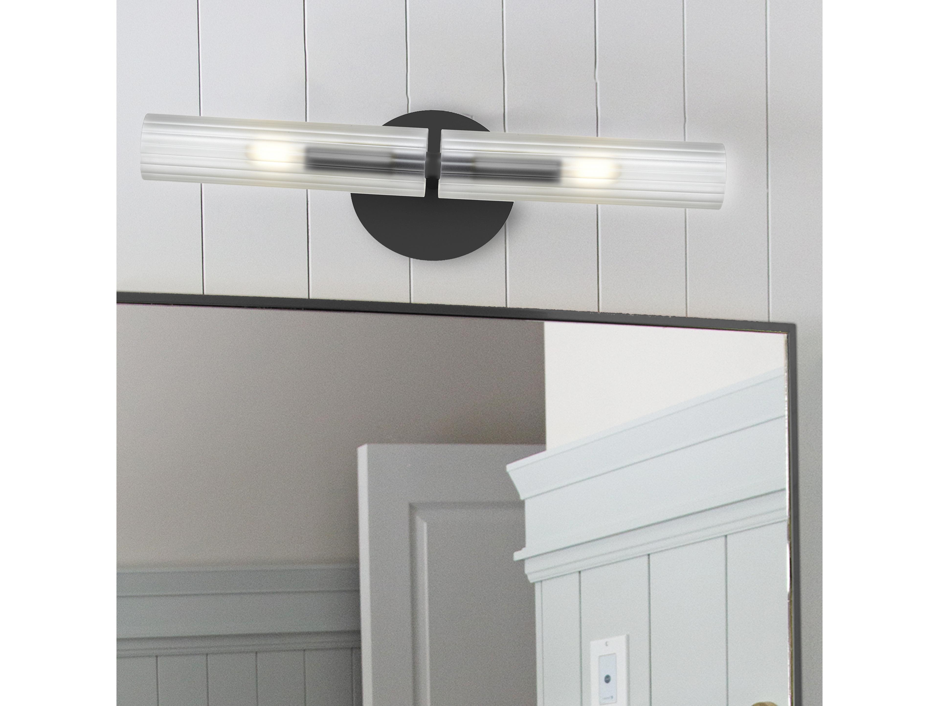 Dainolite Wand 2-Light Matte Black Wall Sconce