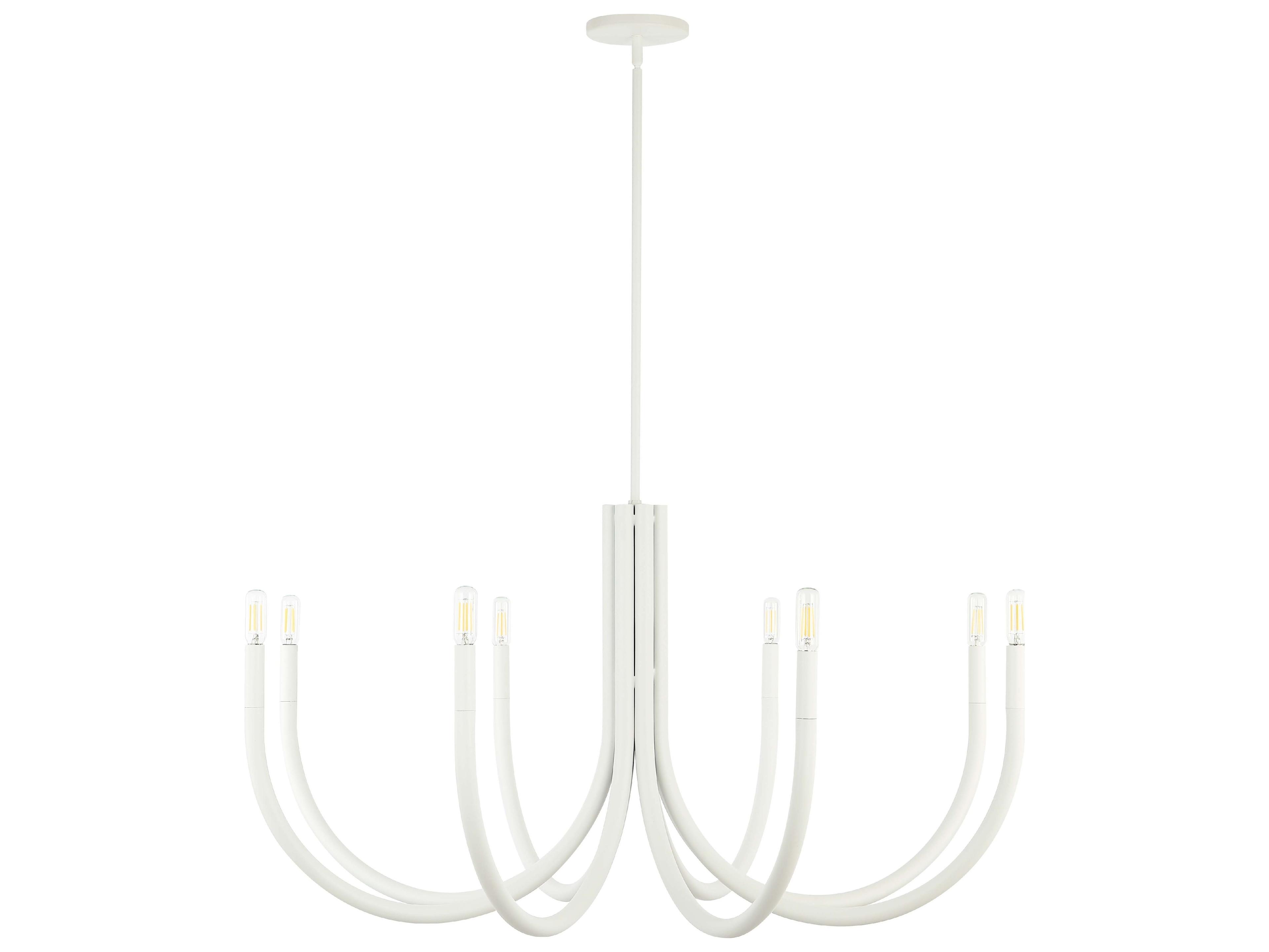 Dainolite Wand 8-Light Sandy White Candelabra Chandelier