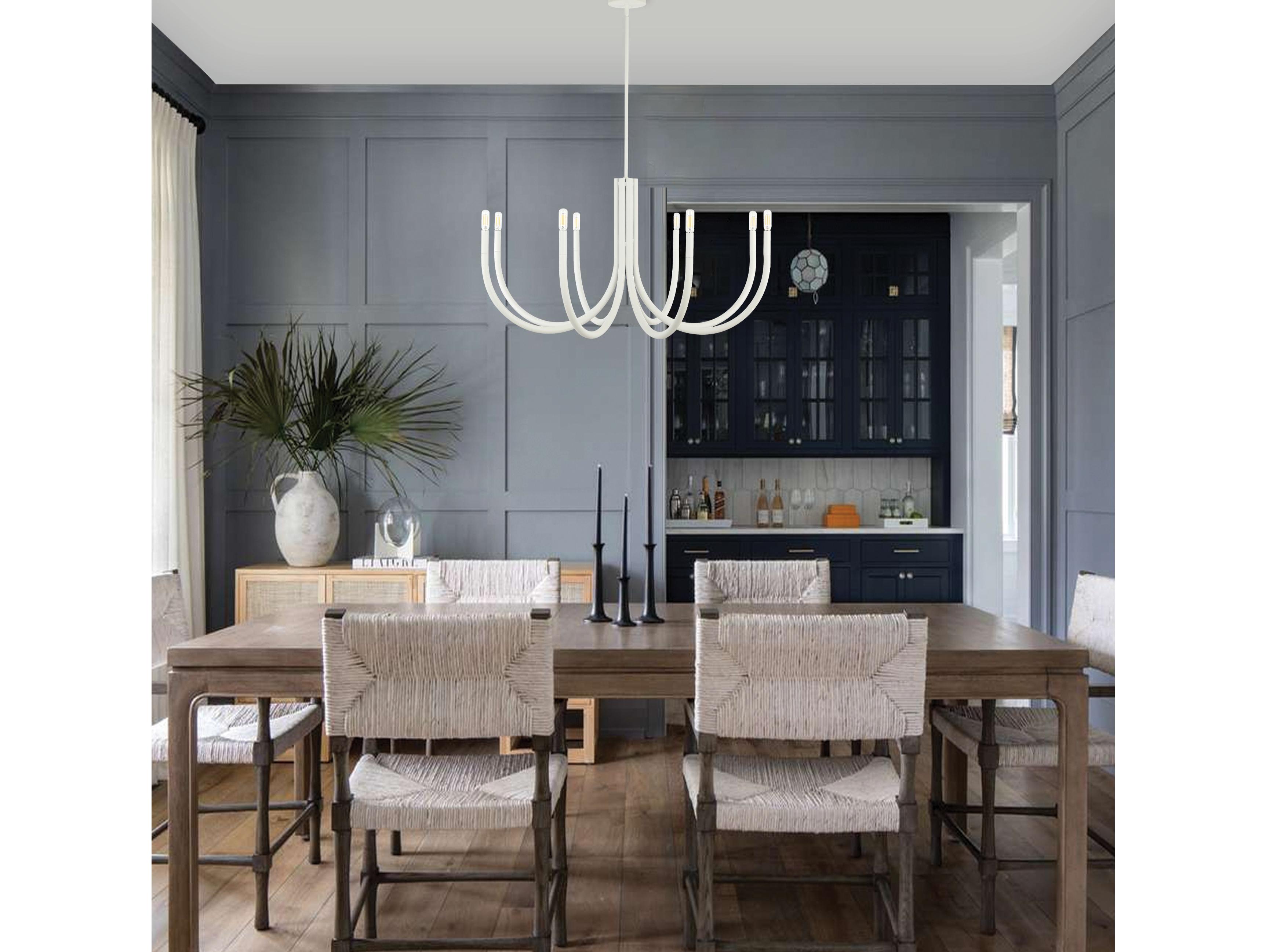 Dainolite Wand 8-Light Sandy White Candelabra Chandelier