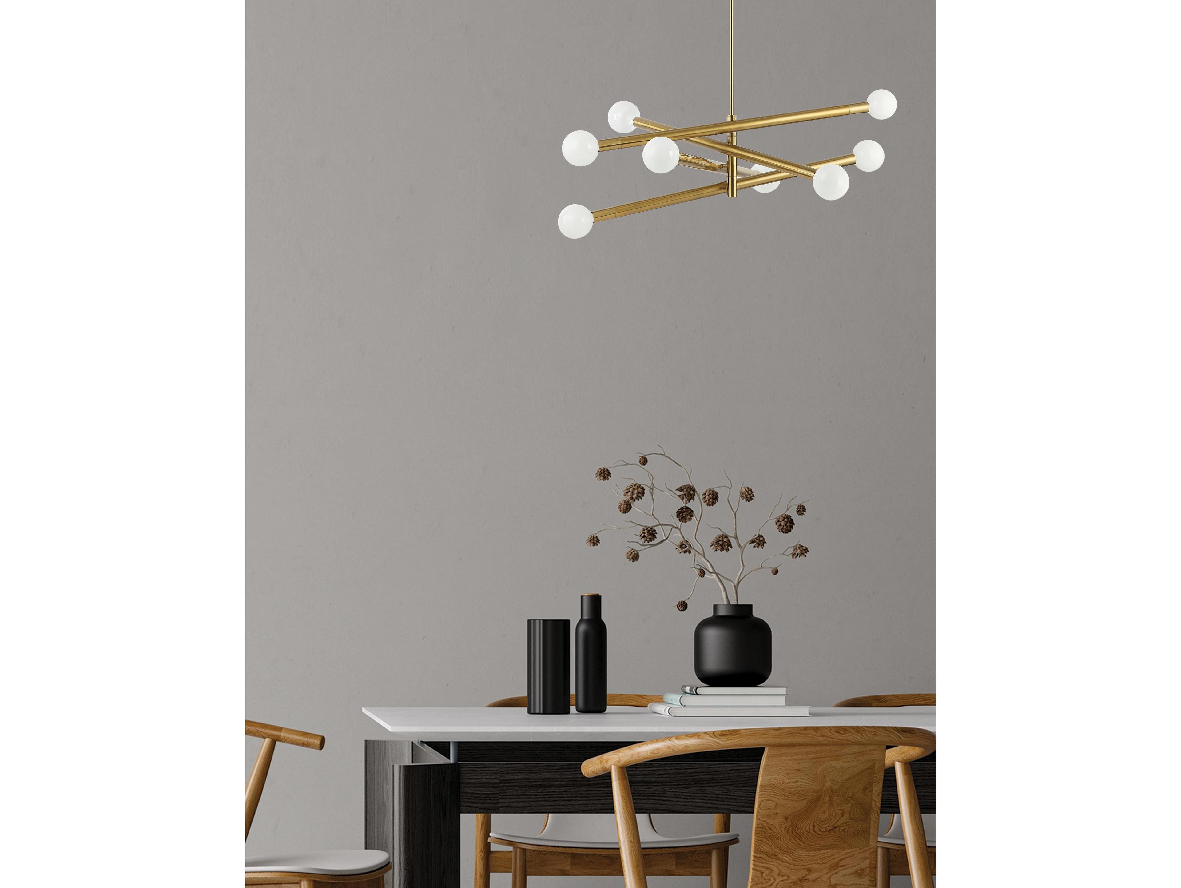 Dainolite Wand 8-Light Aged Brass Linear Tiered Chandelier