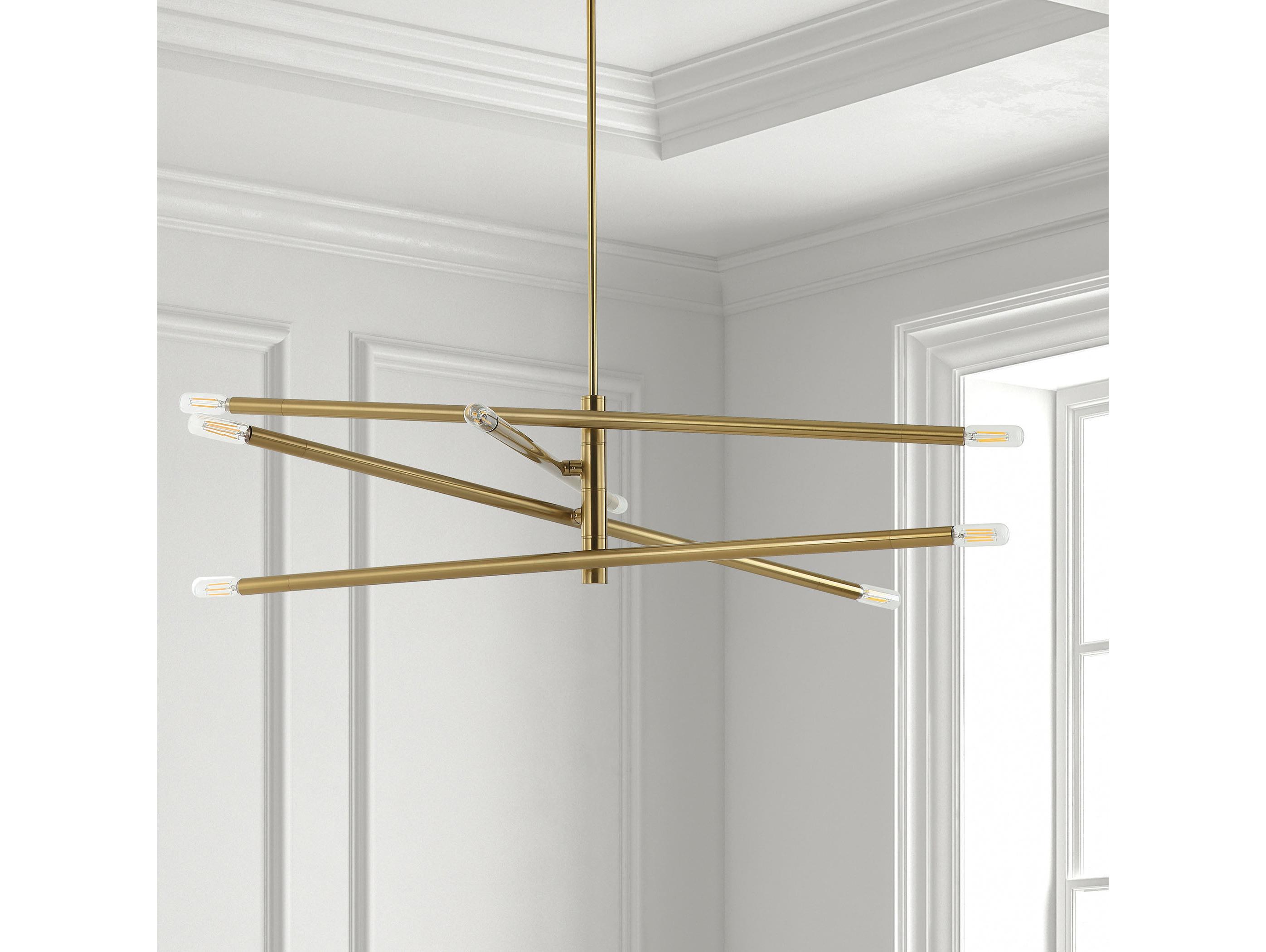 Dainolite Wand 8-Light Aged Brass Linear Chandelier