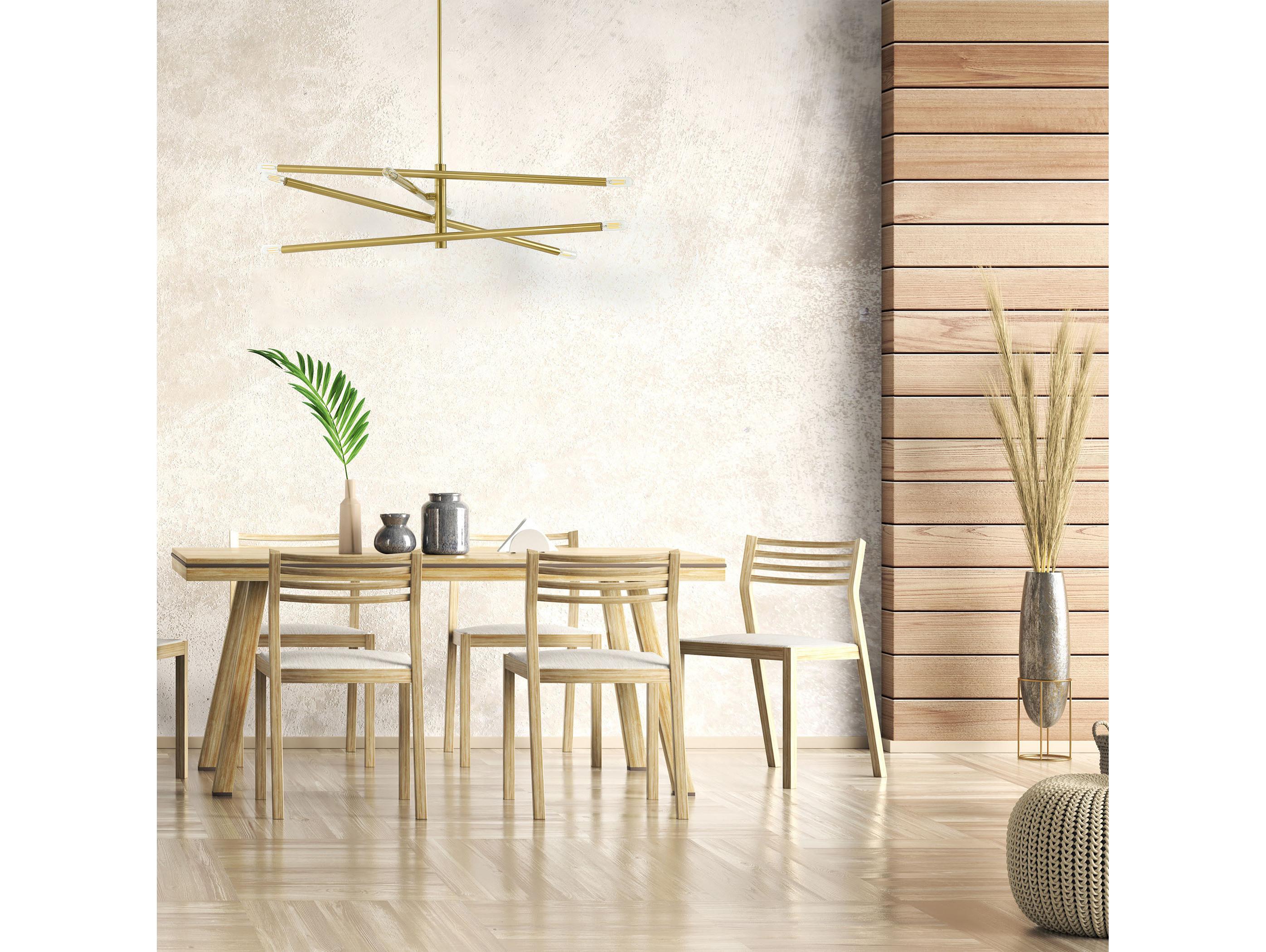 Dainolite Wand 8-Light Aged Brass Linear Chandelier