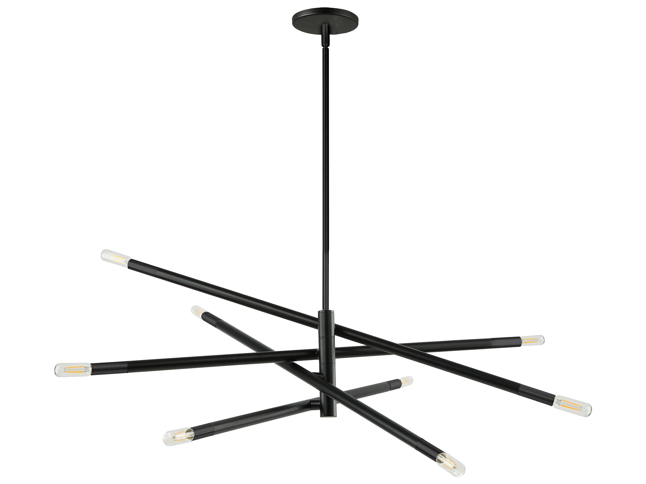 Dainolite Wand 8-Light Matte Black Linear Chandelier