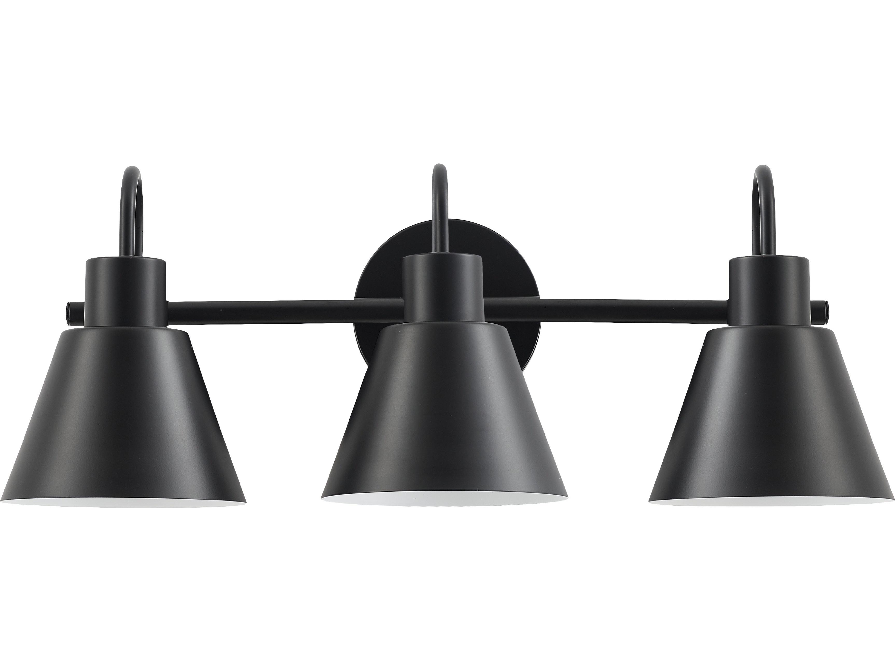 Dainolite Westley 3-Light Matte Black Vanity Light