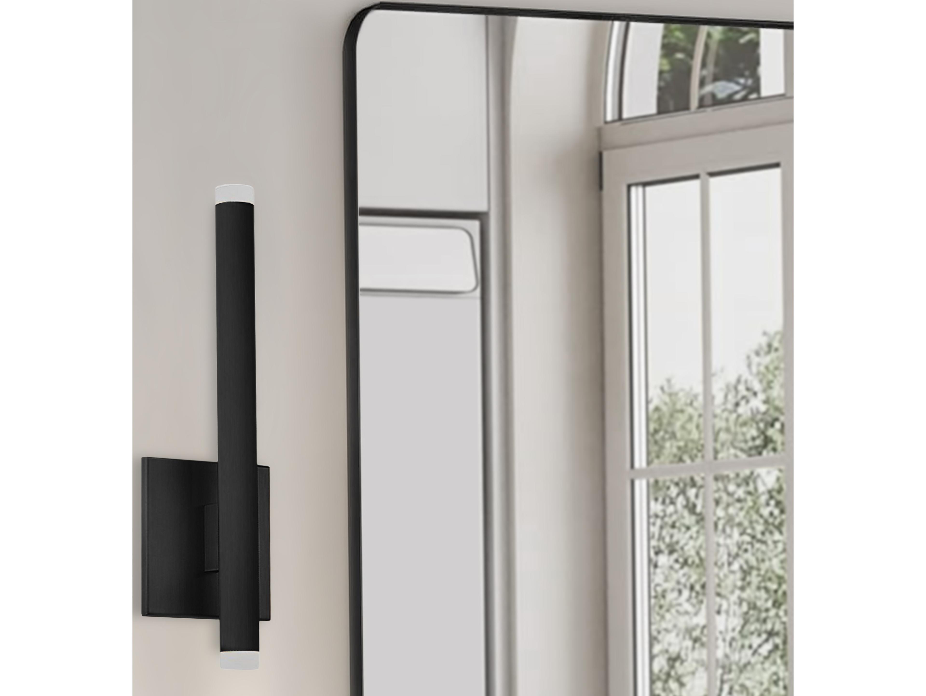 Dainolite Wilson 2-Light Matte Black Wall Sconce