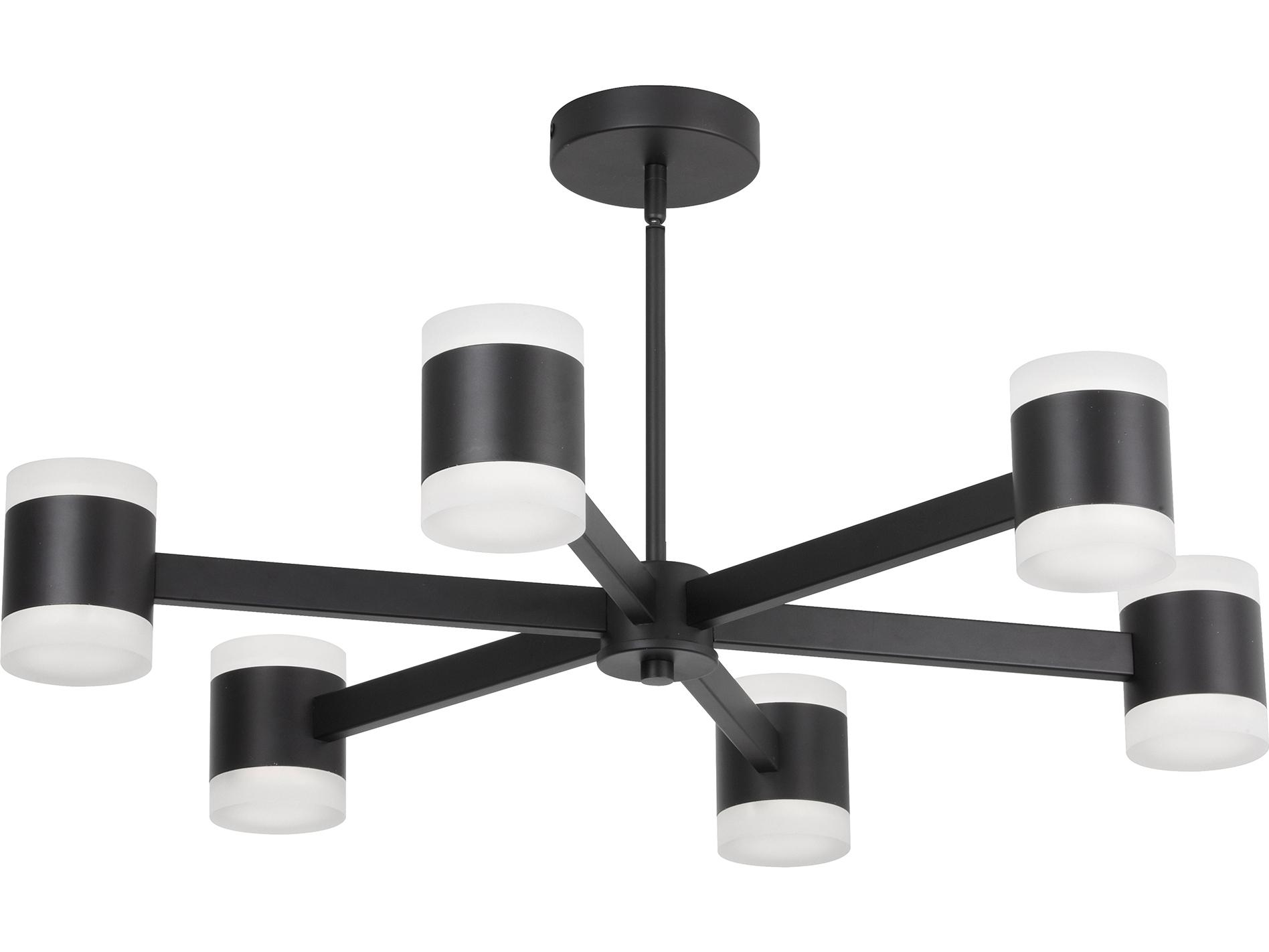 Dainolite Wilson 12-Light Matte Black Cylinder Geometric Chandelier