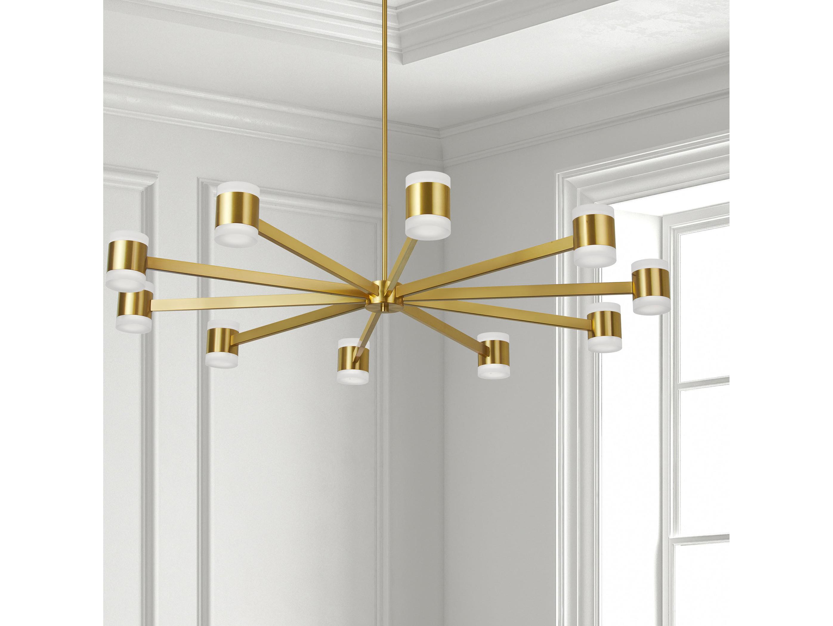 Dainolite Wilson 20-Light Aged Brass Cylinder Geometric Chandelier