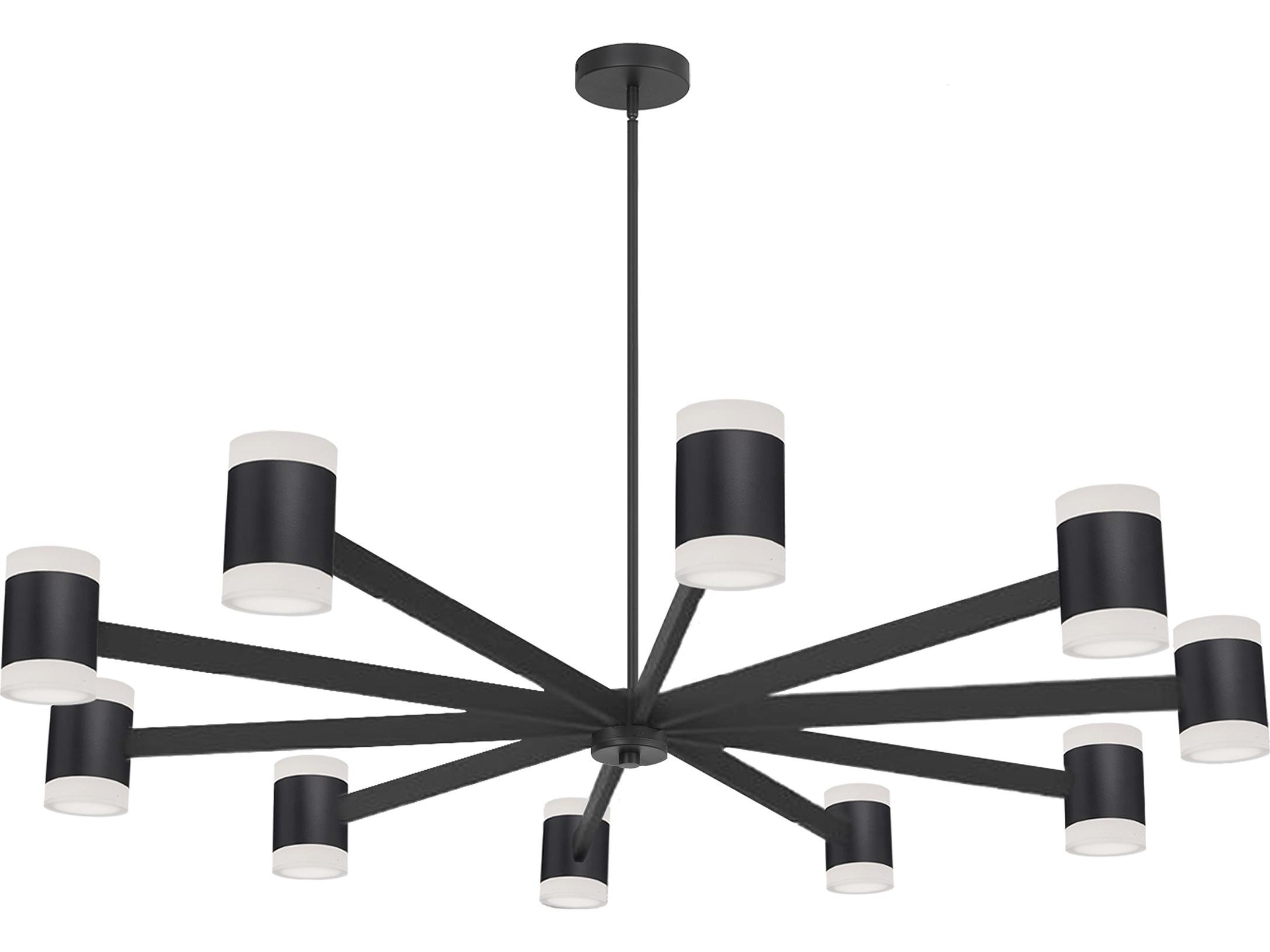 Dainolite Wilson 20-Light Matte Black Cylinder Geometric Chandelier