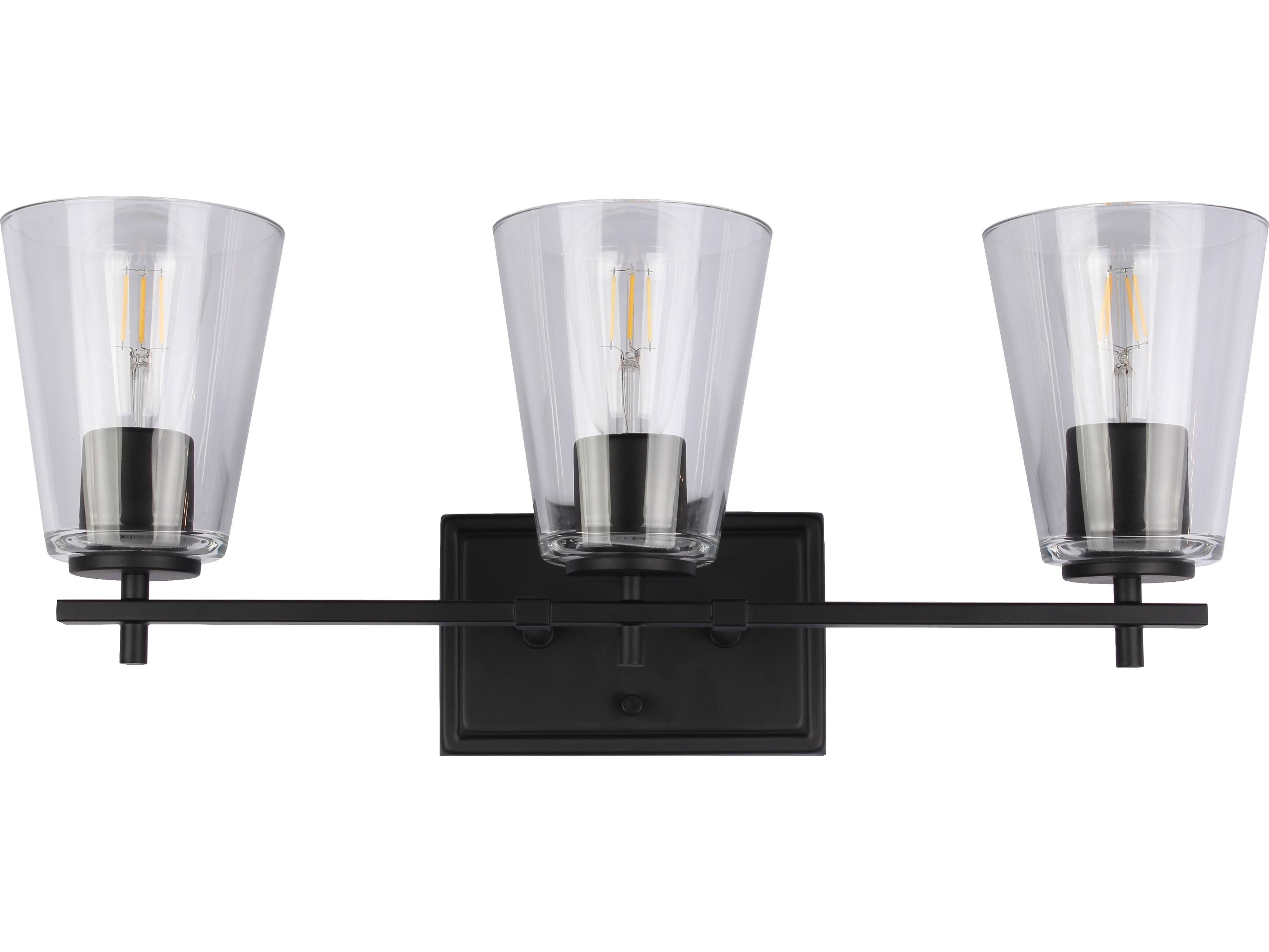 Dainolite Wenda Matte Black Vanity Light