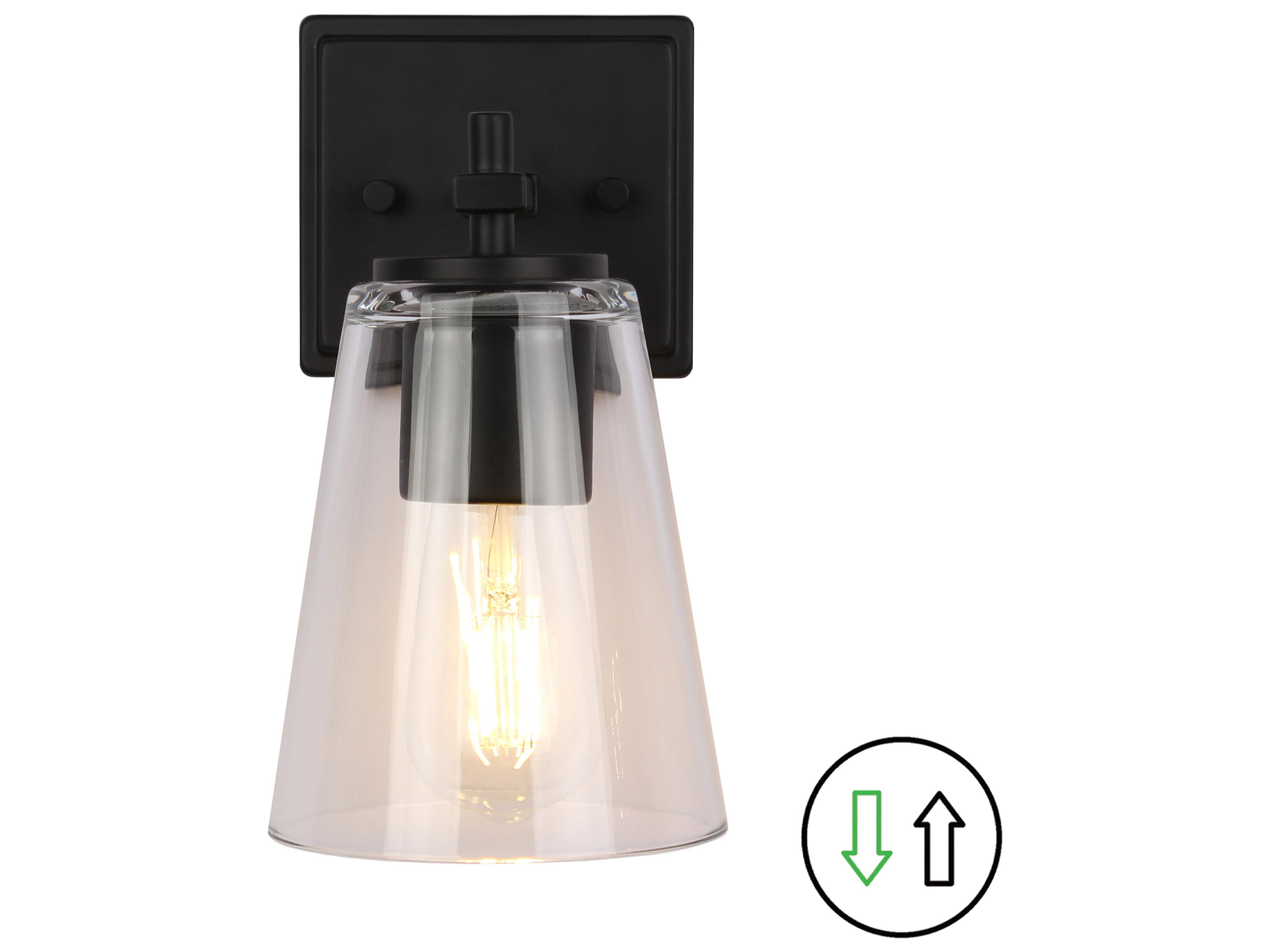 Dainolite Wenda Matte Black Wall Sconce