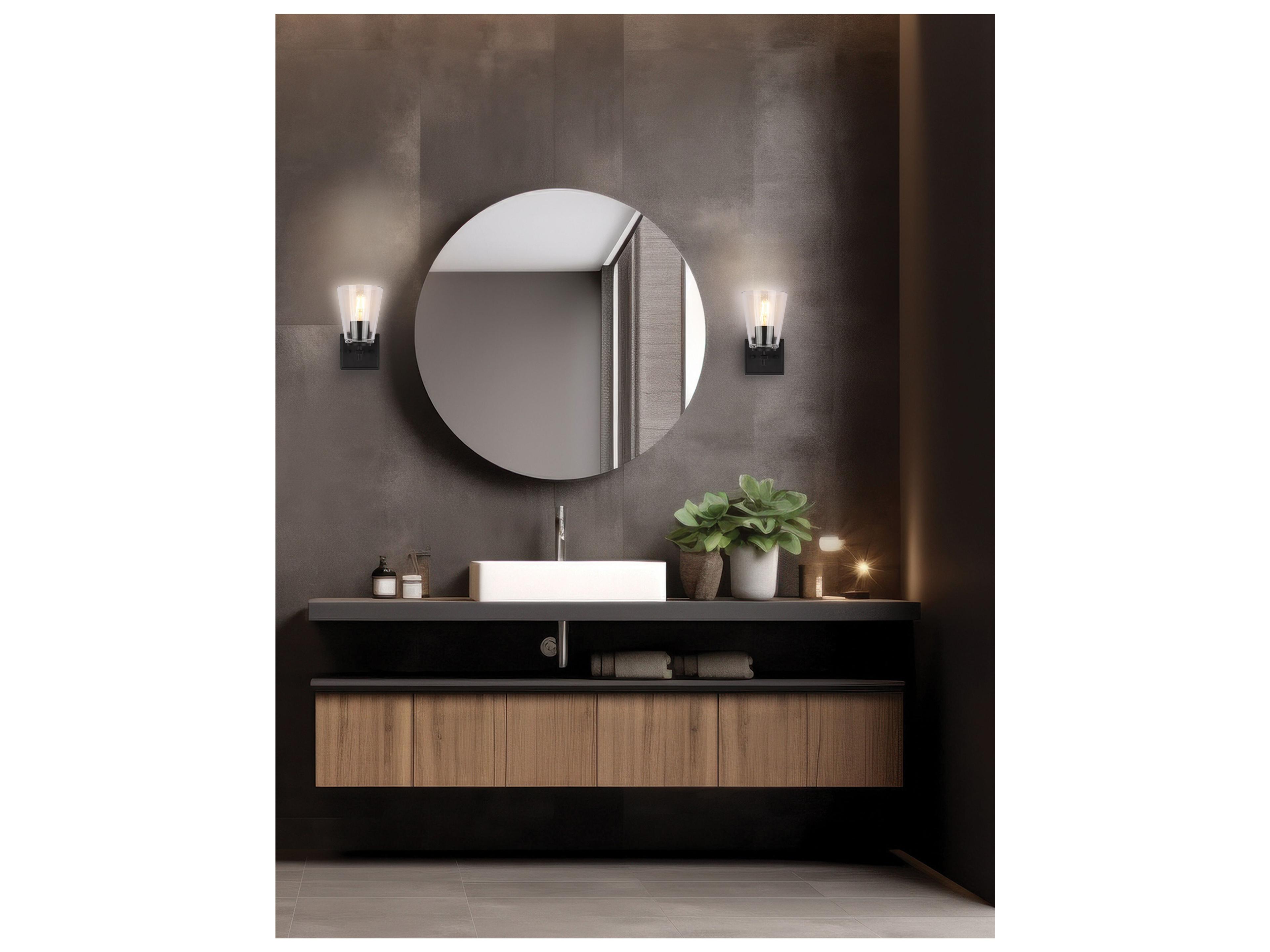 Dainolite Wenda Matte Black Wall Sconce