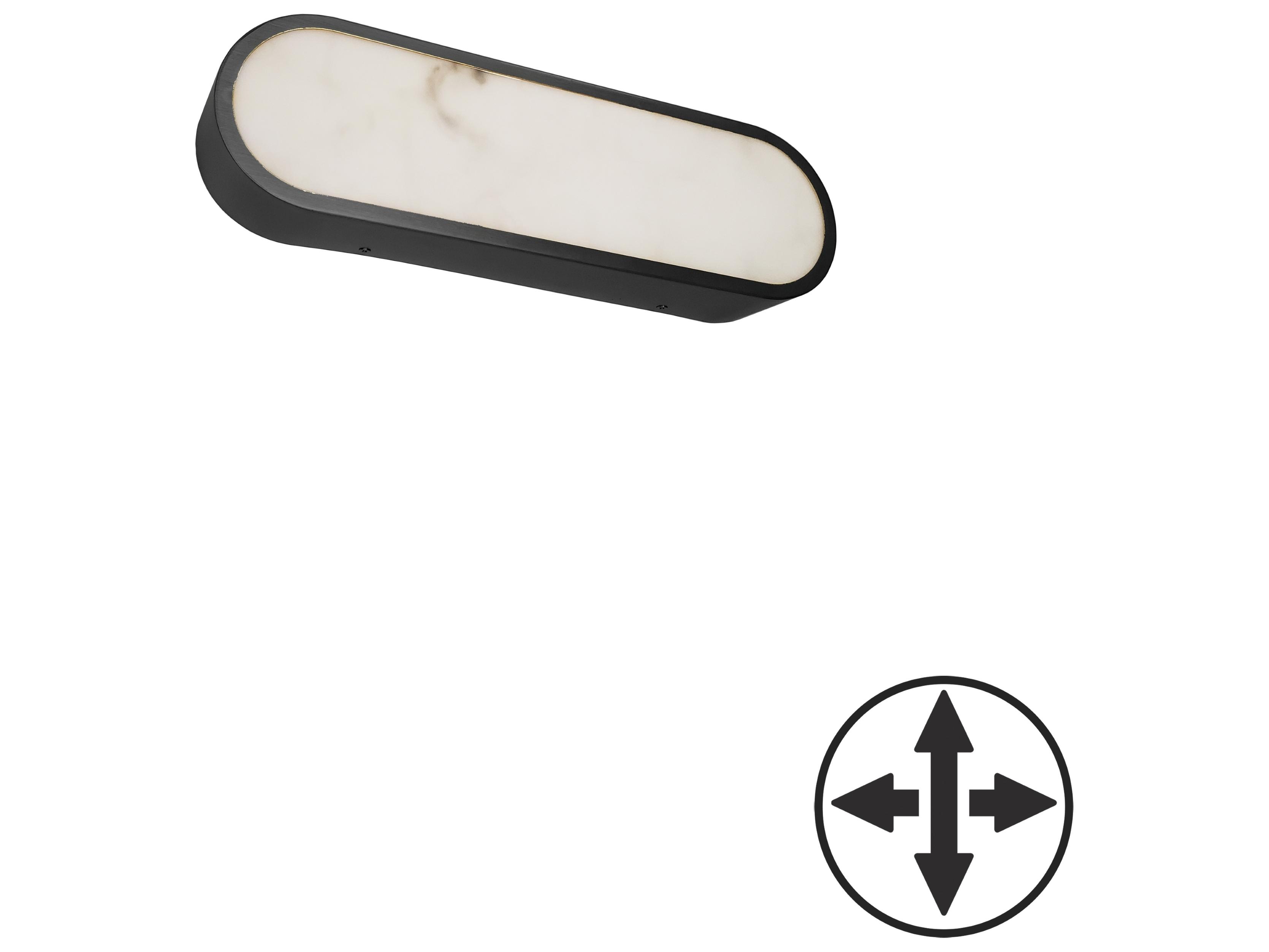 Dainolite Walsh 1-Light Alabaster Black Wall Sconce