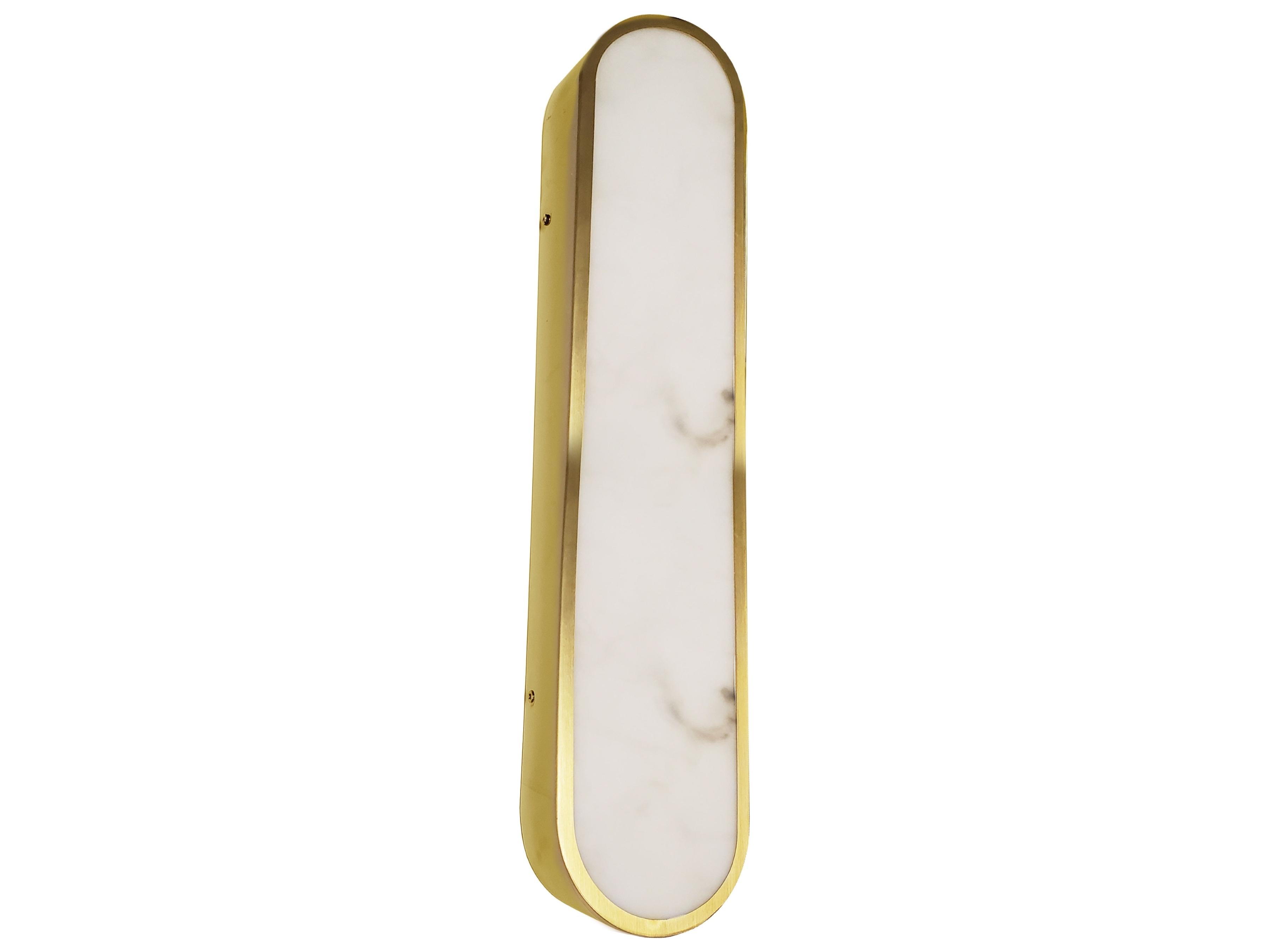 Dainolite Walsh 1-Light Alabaster Brass Wall Sconce
