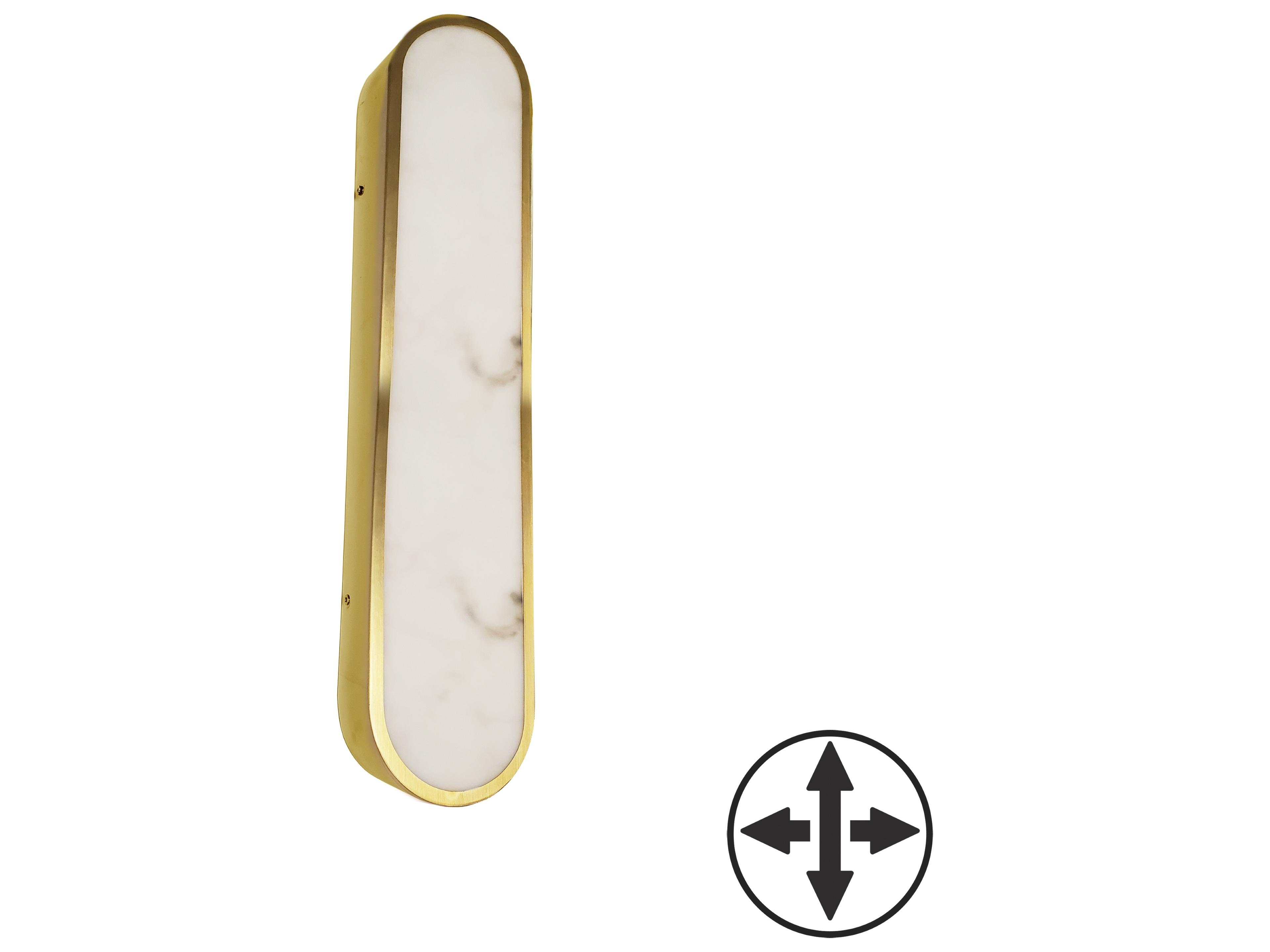 Dainolite Walsh 1-Light Alabaster Brass Wall Sconce