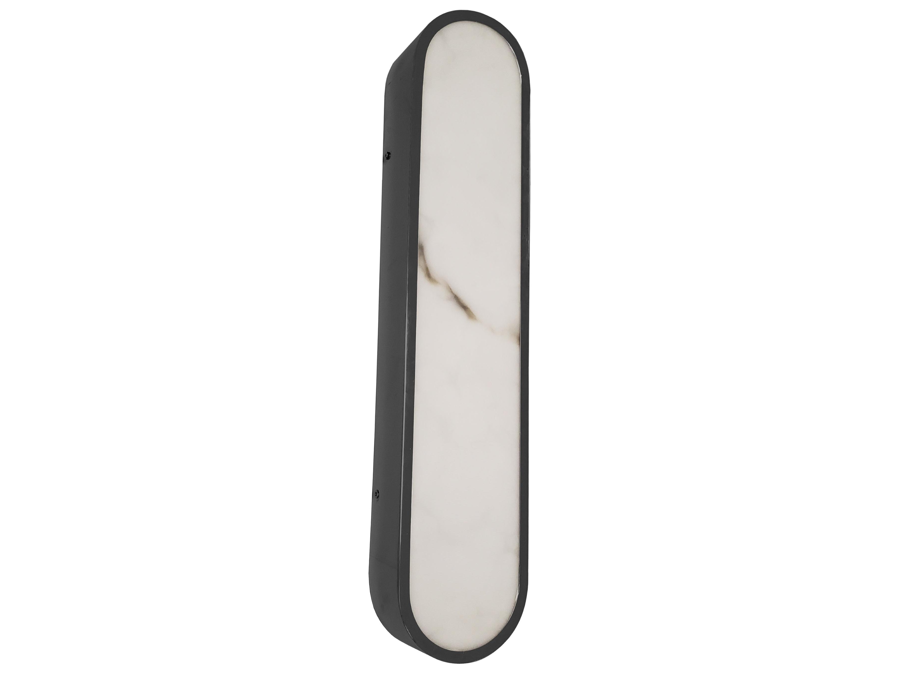 Dainolite Walsh 1-Light Alabaster Black Wall Sconce