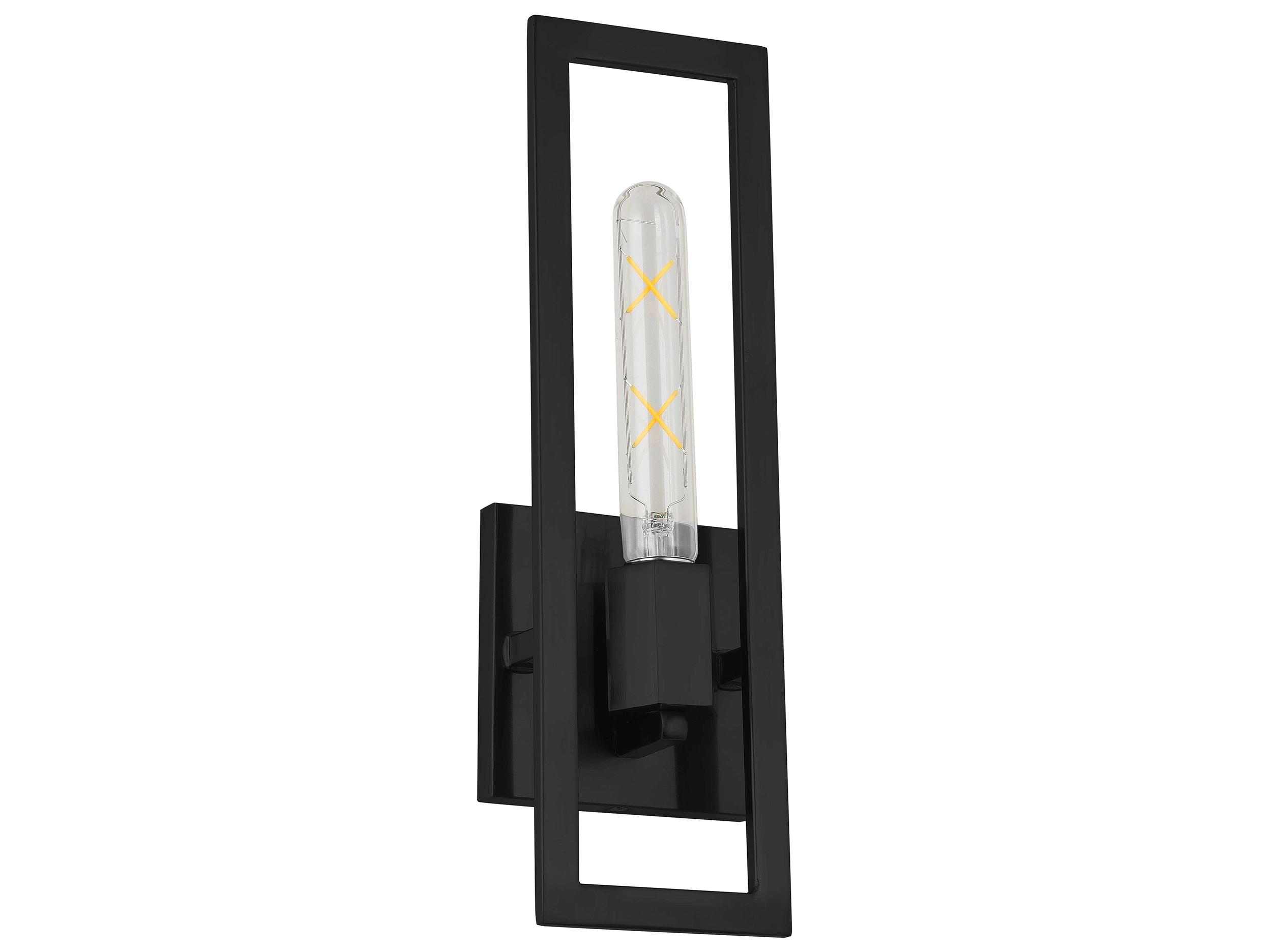Dainolite Wisteria 1-Light Matte Black Wall Sconce